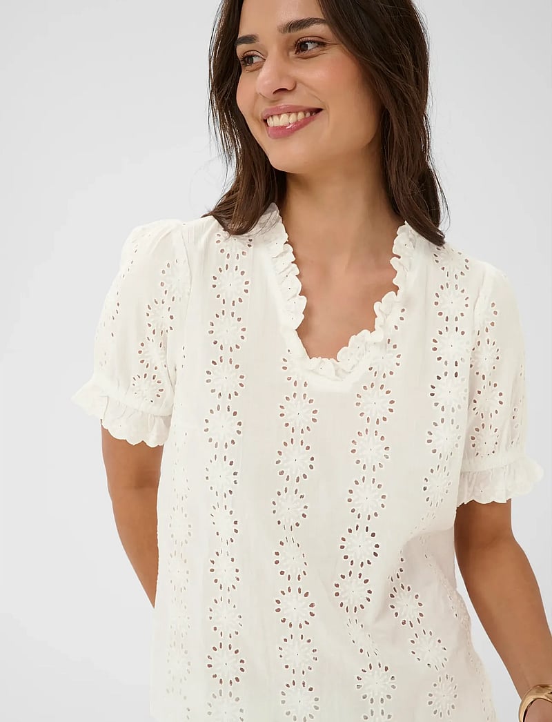 Kaffe - KAdona Blouse - kurzämlige blusen - chalk - 5