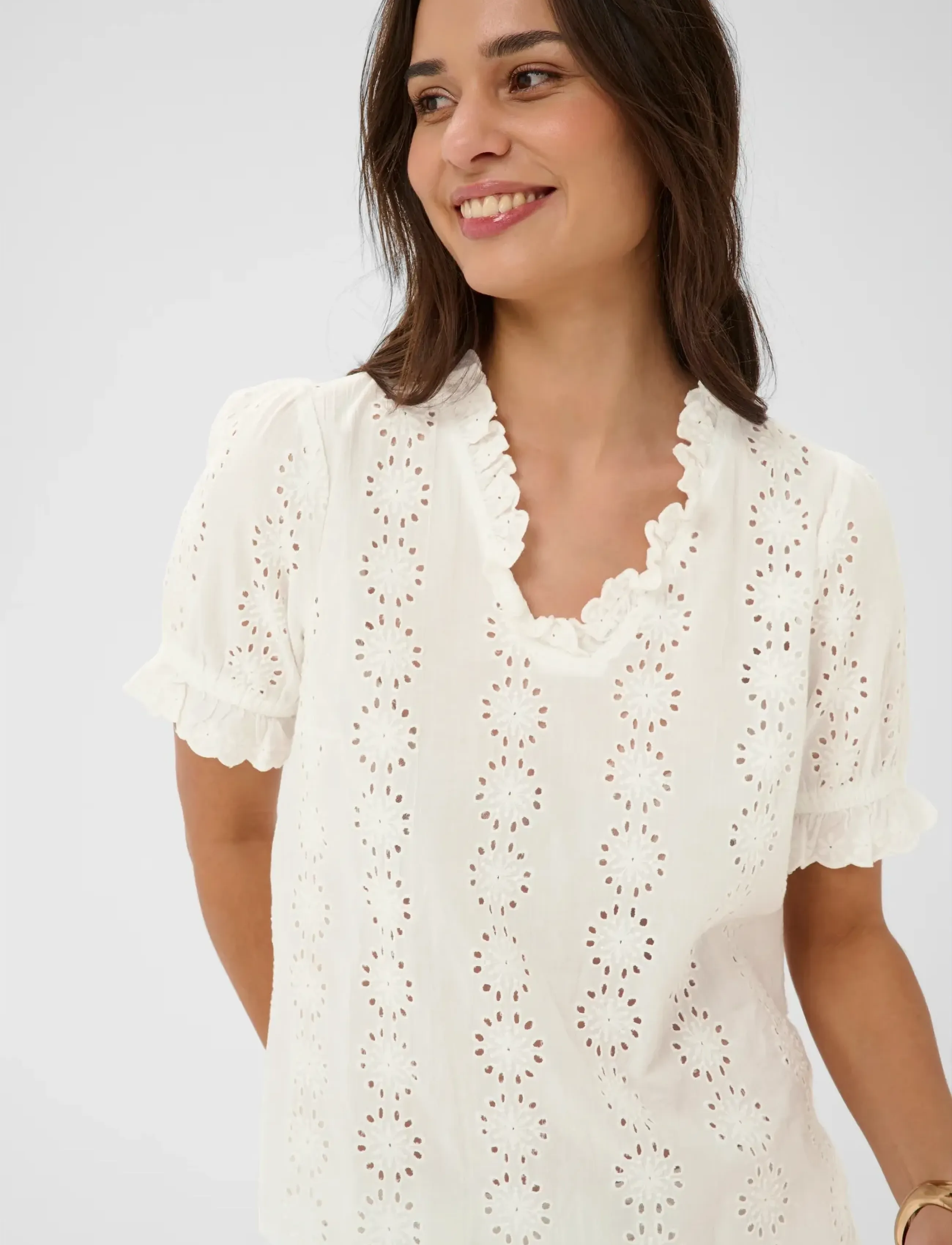 Kaffe - KAdona Blouse - short-sleeved blouses - chalk - 5