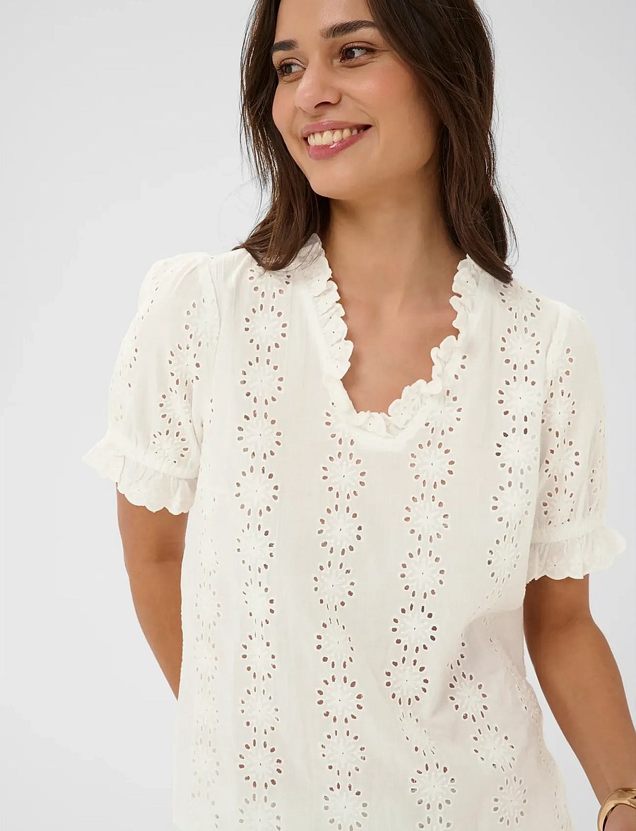 Kaffe - KAdona Blouse - kurzärmelige blusen - chalk - 5