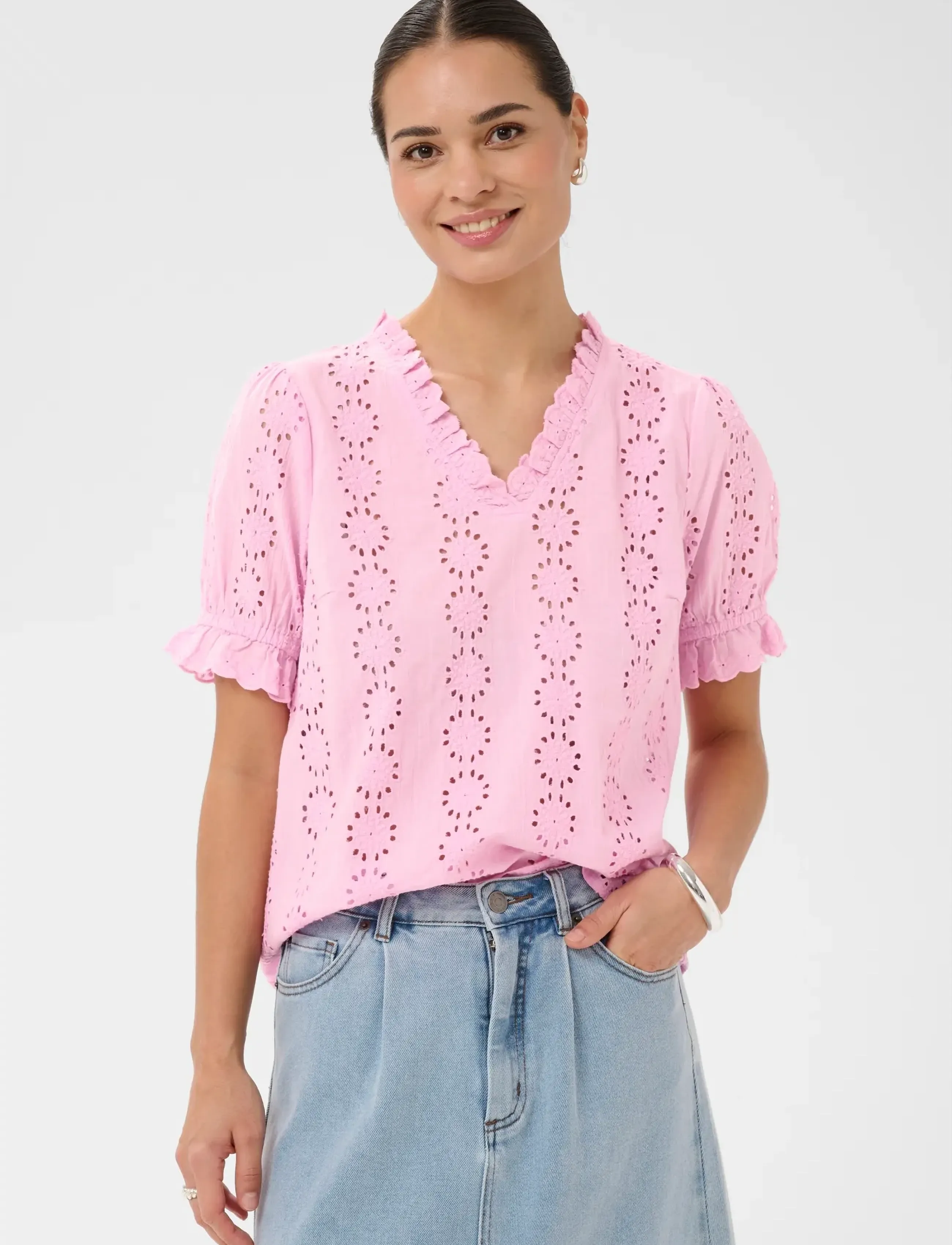 Kaffe Kadona Blouse, 36, Pink, Bluser > Kortærmede, Dame
