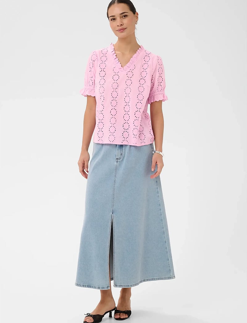 Kaffe - KAdona Blouse - kortærmede bluser - pink frosting - 3