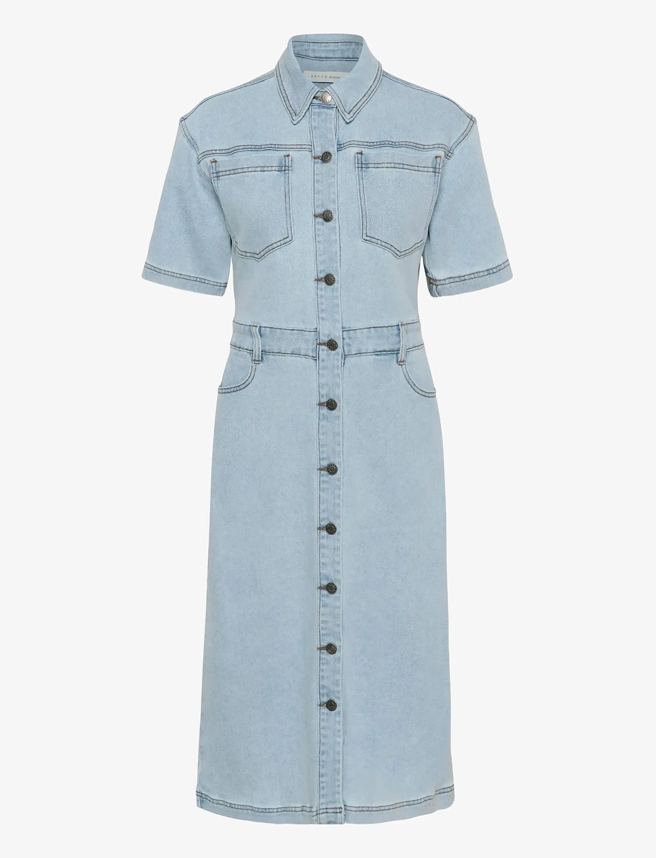 Kaffe - KAminna Dress - sommerkjoler - light blue washed denim - 1