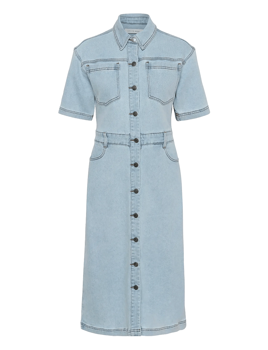 Kaffe - KAminna Dress - sommerkleider - light blue washed denim - 1