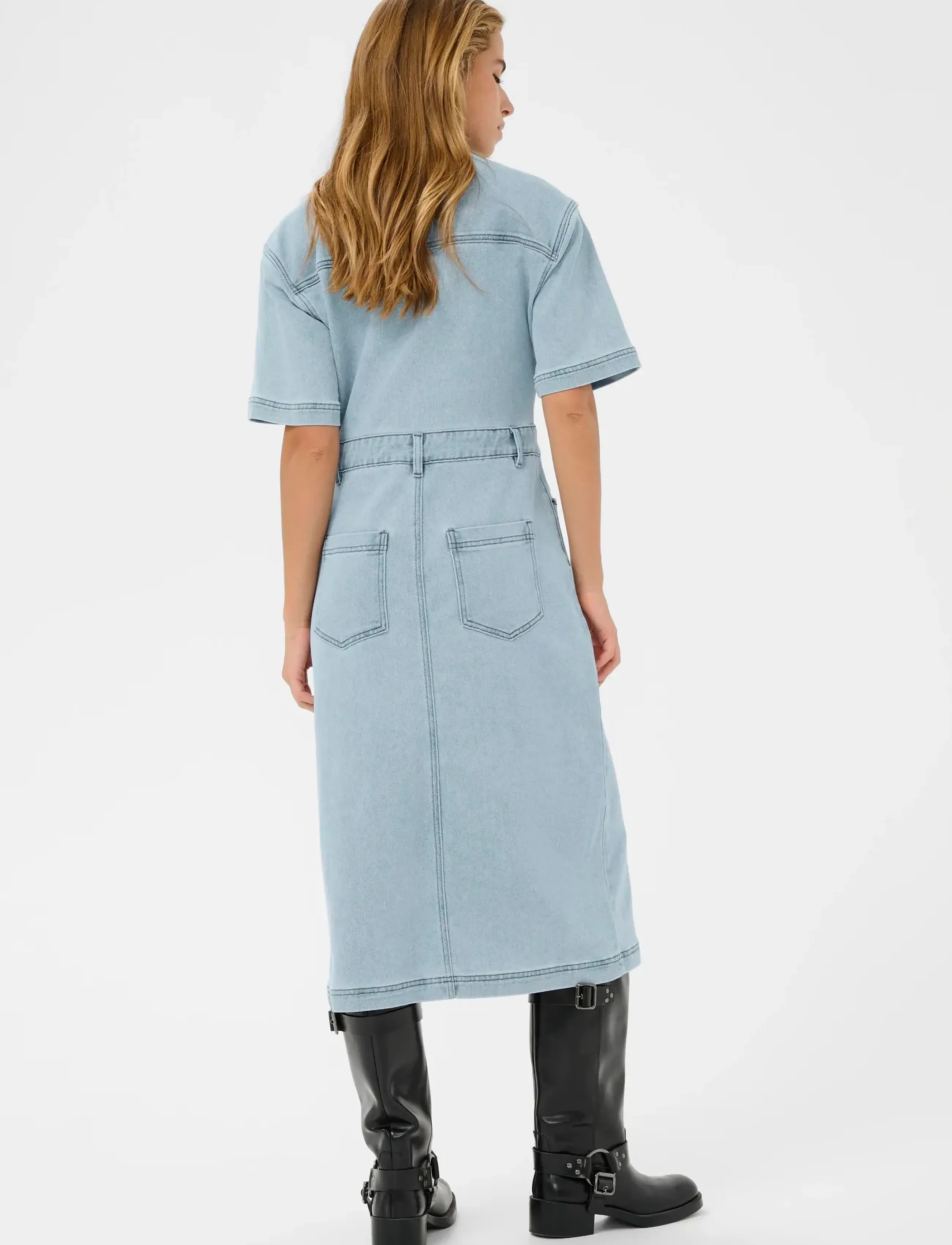 Kaffe - KAminna Dress - zomerjurken - light blue washed denim - 4