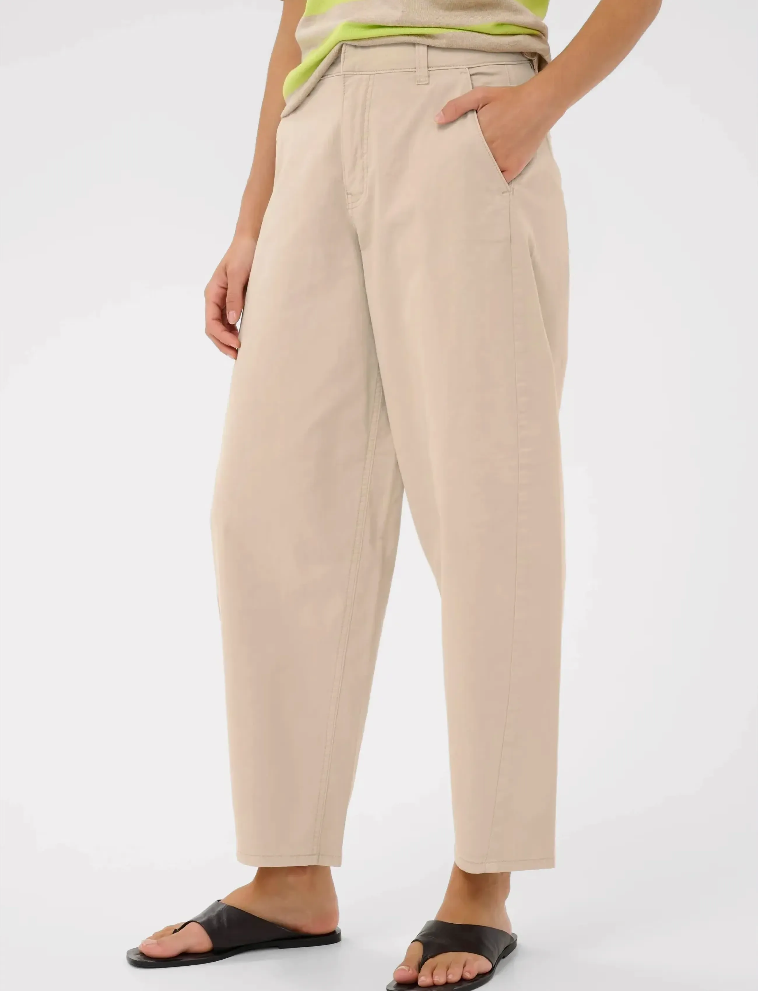 Kaffe KAmette Barrel Pant - Naujienos - FEATHER GRAY / beige