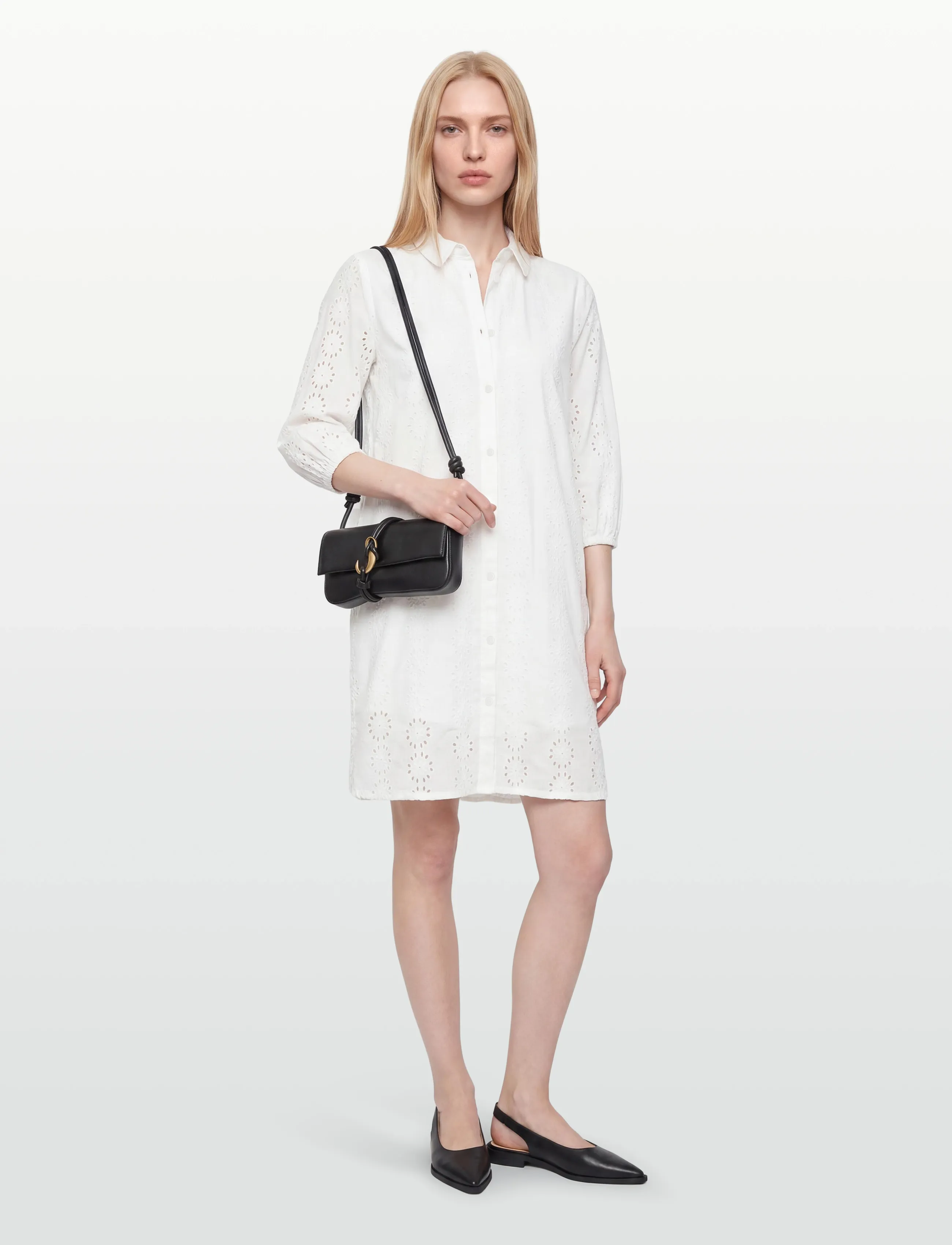Kaffe KAdona Shirt Dress - Apģērbi - CHALK / white