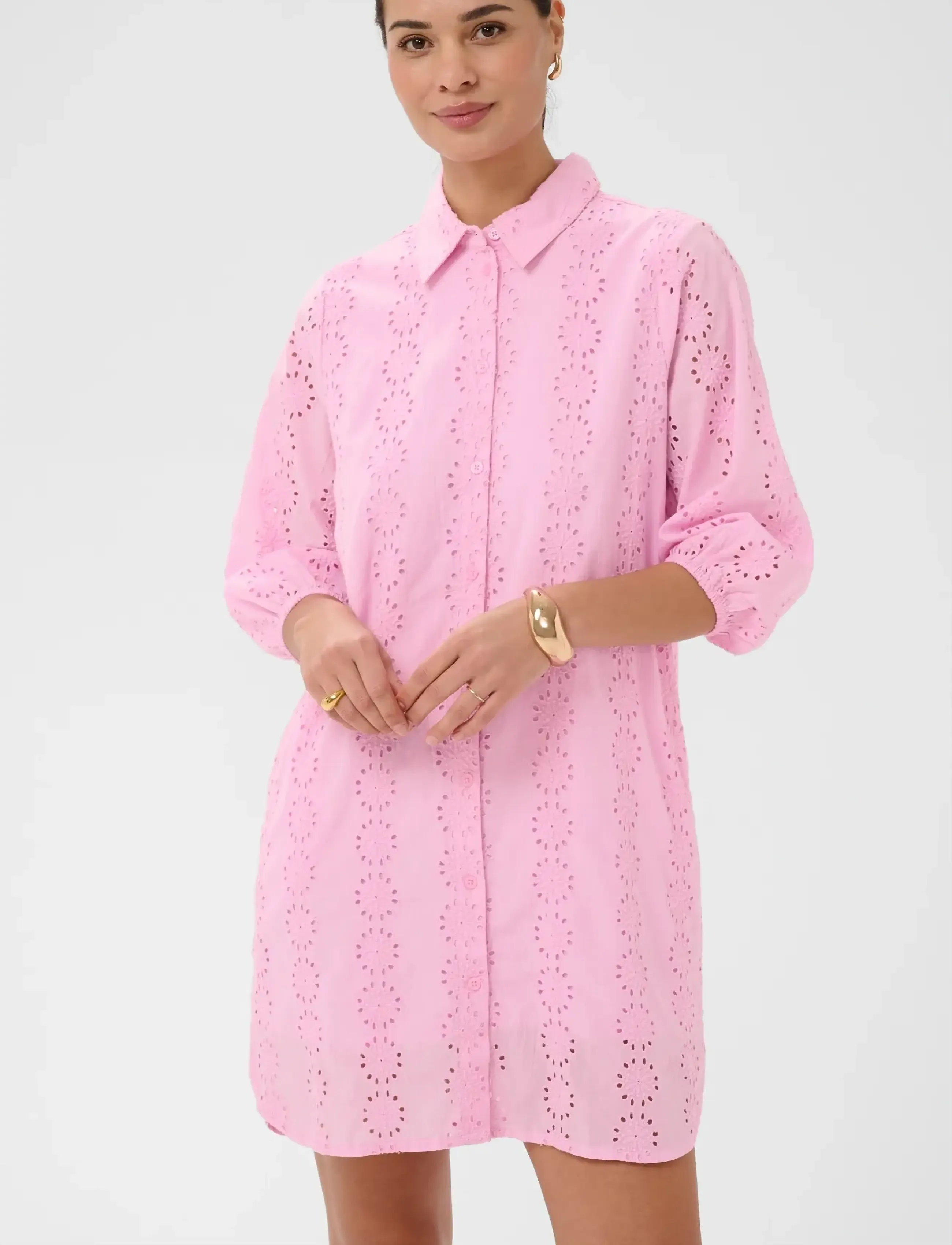 Kaffe Kadona Shirt Dress, 36, Pink, Kjoler > Kort Kjole, Dame