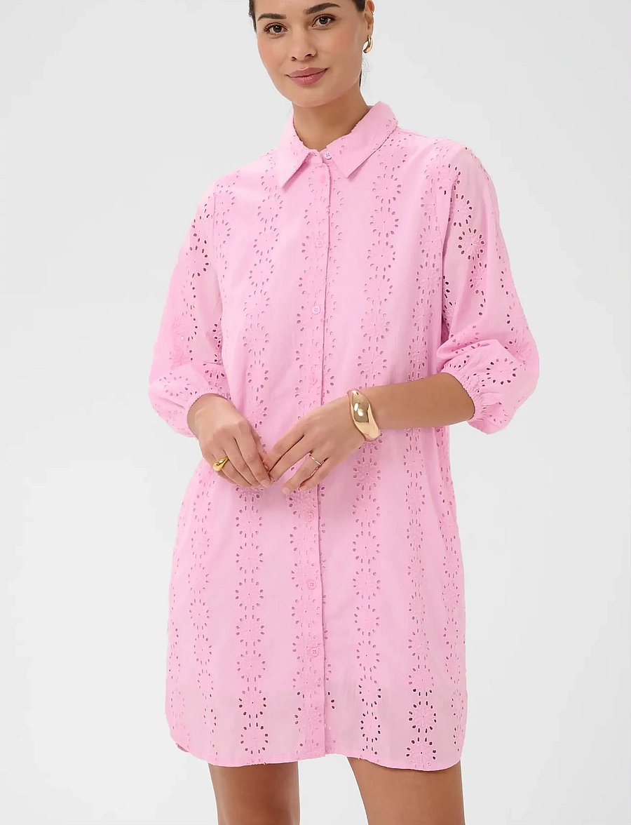 Kaffe - KAdona Shirt Dress - skjortekjoler - pink frosting - 0