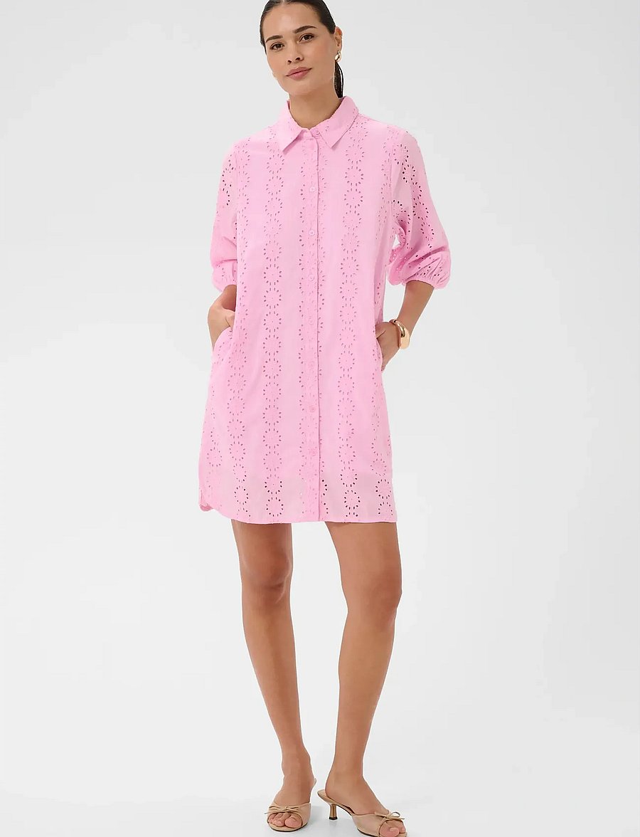 Kaffe - KAdona Shirt Dress - skjortekjoler - pink frosting - 3