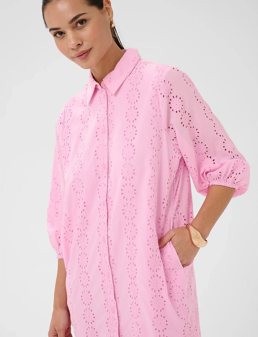 Kaffe - KAdona Shirt Dress - skjortekjoler - pink frosting - 5