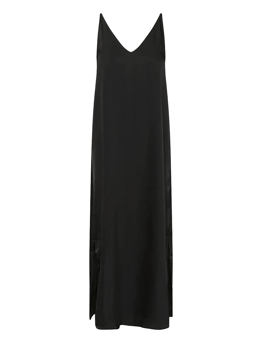 Kaffe - KArory Sateen Dress - sukienki na ramiączkach - black deep - 1