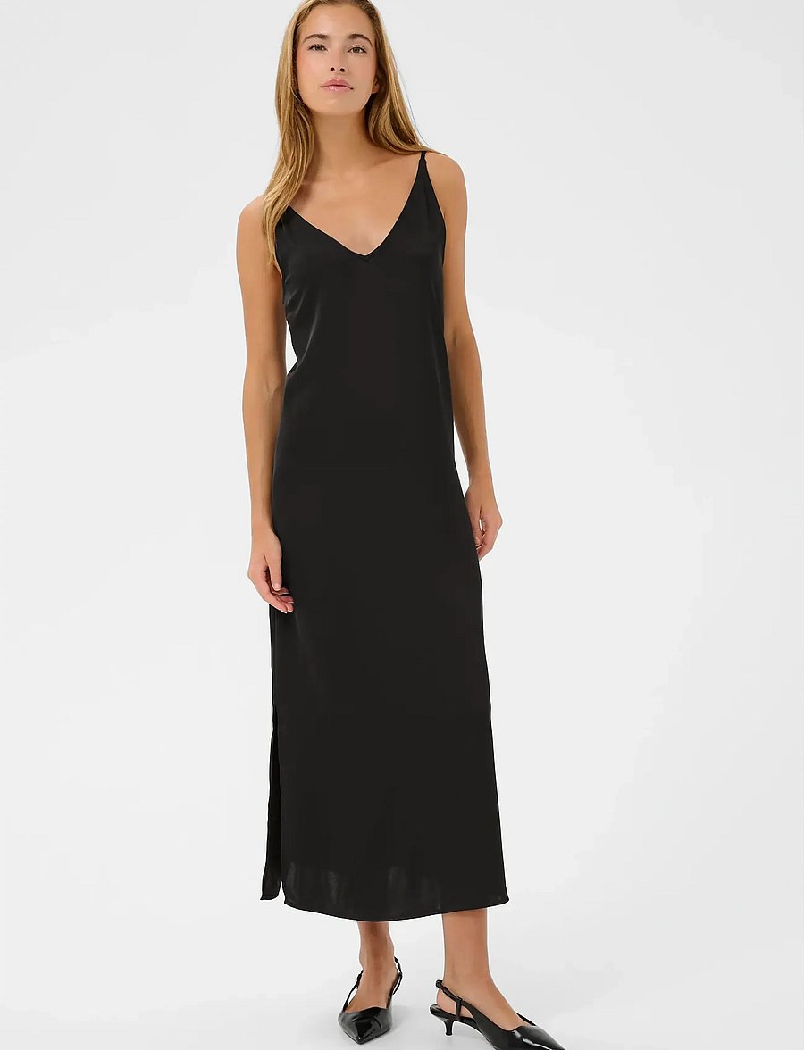 Kaffe - KArory Sateen Dress - sukienki na ramiączkach - black deep - 3