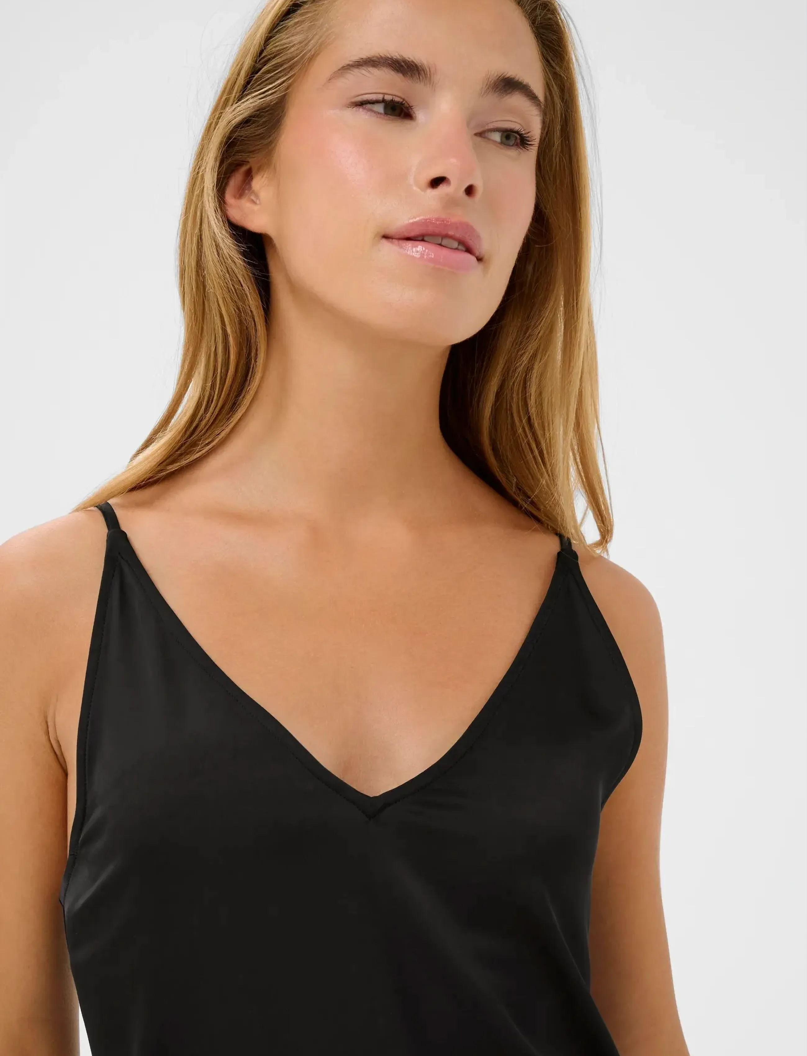 Kaffe - KArory Sateen Dress - Õlapaeltega kleidid - black deep - 5