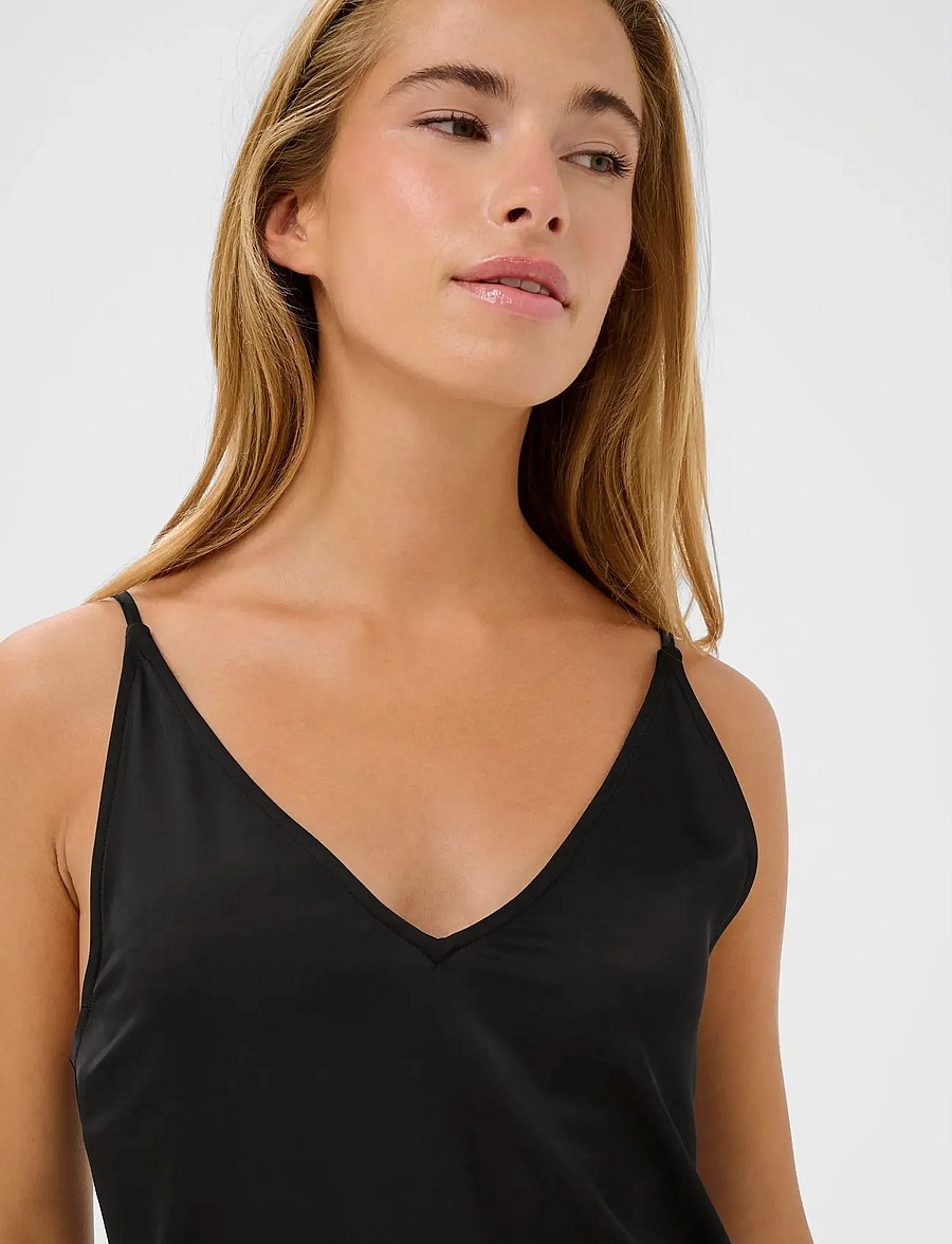 Kaffe - KArory Sateen Dress - sukienki na ramiączkach - black deep - 5