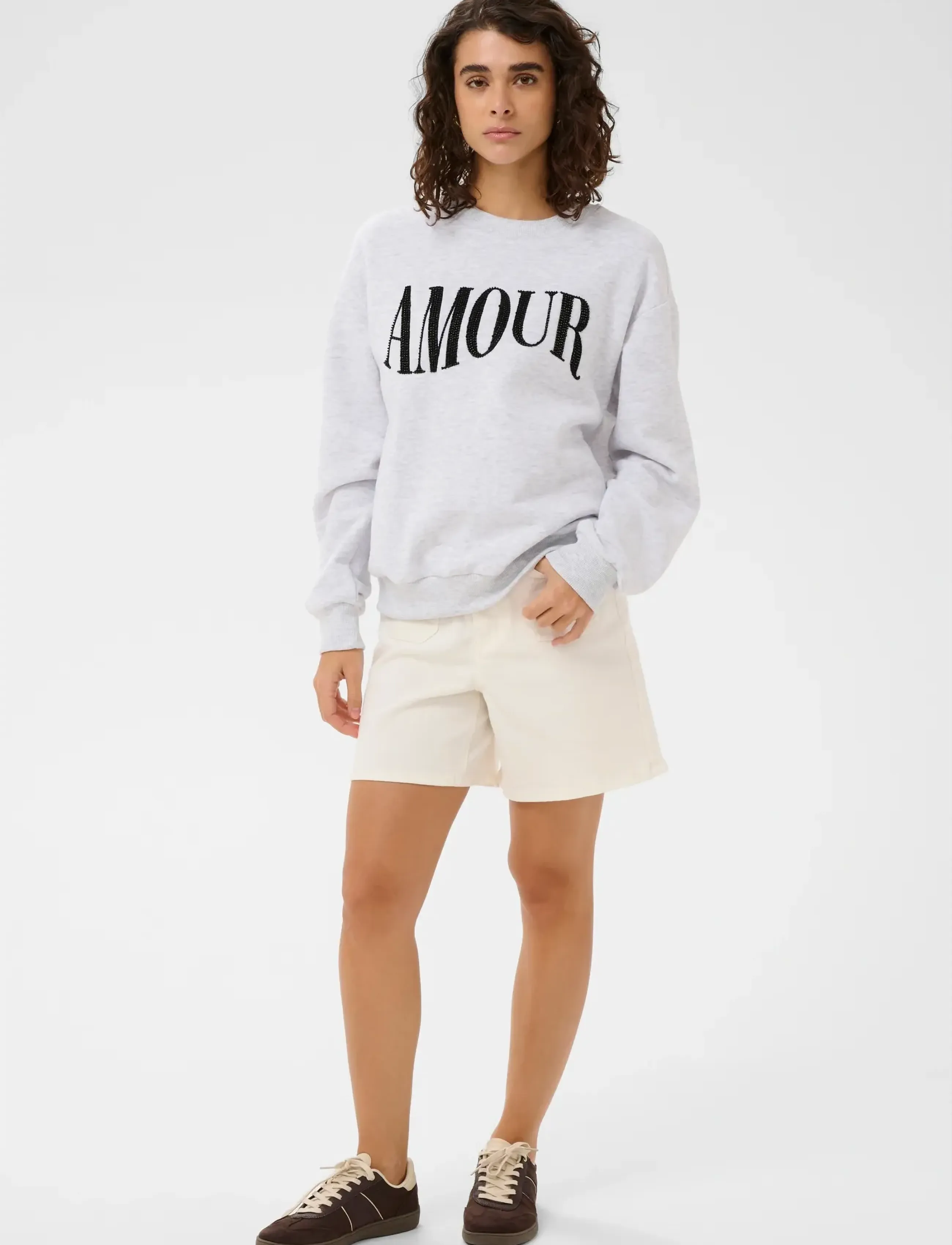 Kaffe - KAmelody Sweatshirt - dressipluusid ja kapuutsiga dressipluusid - light grey melange - 3
