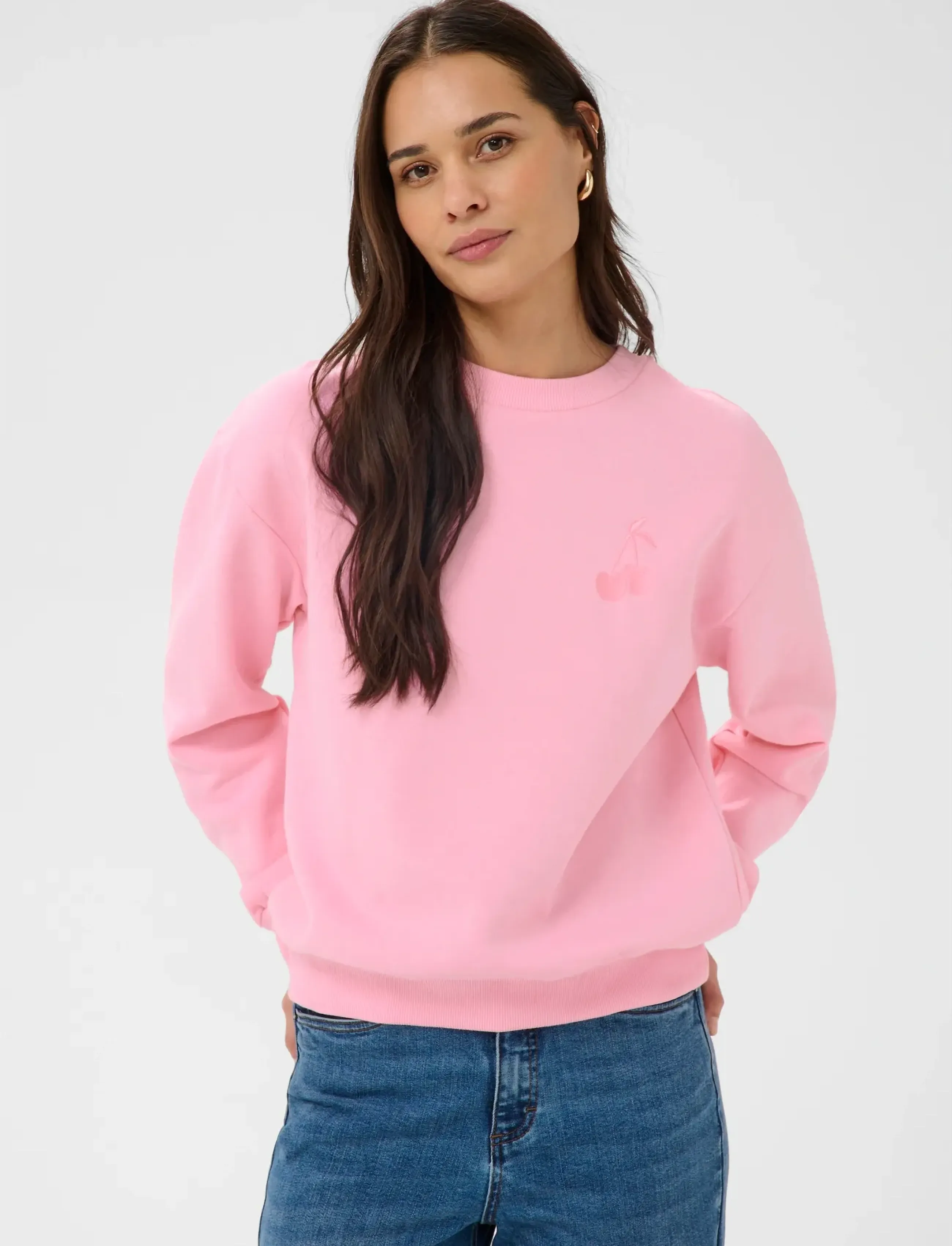 Kaffe Kamelody Sweatshirt, XL, Pink, Sweatshirts & Hættetrøjer > Sweatshirts, Dame
