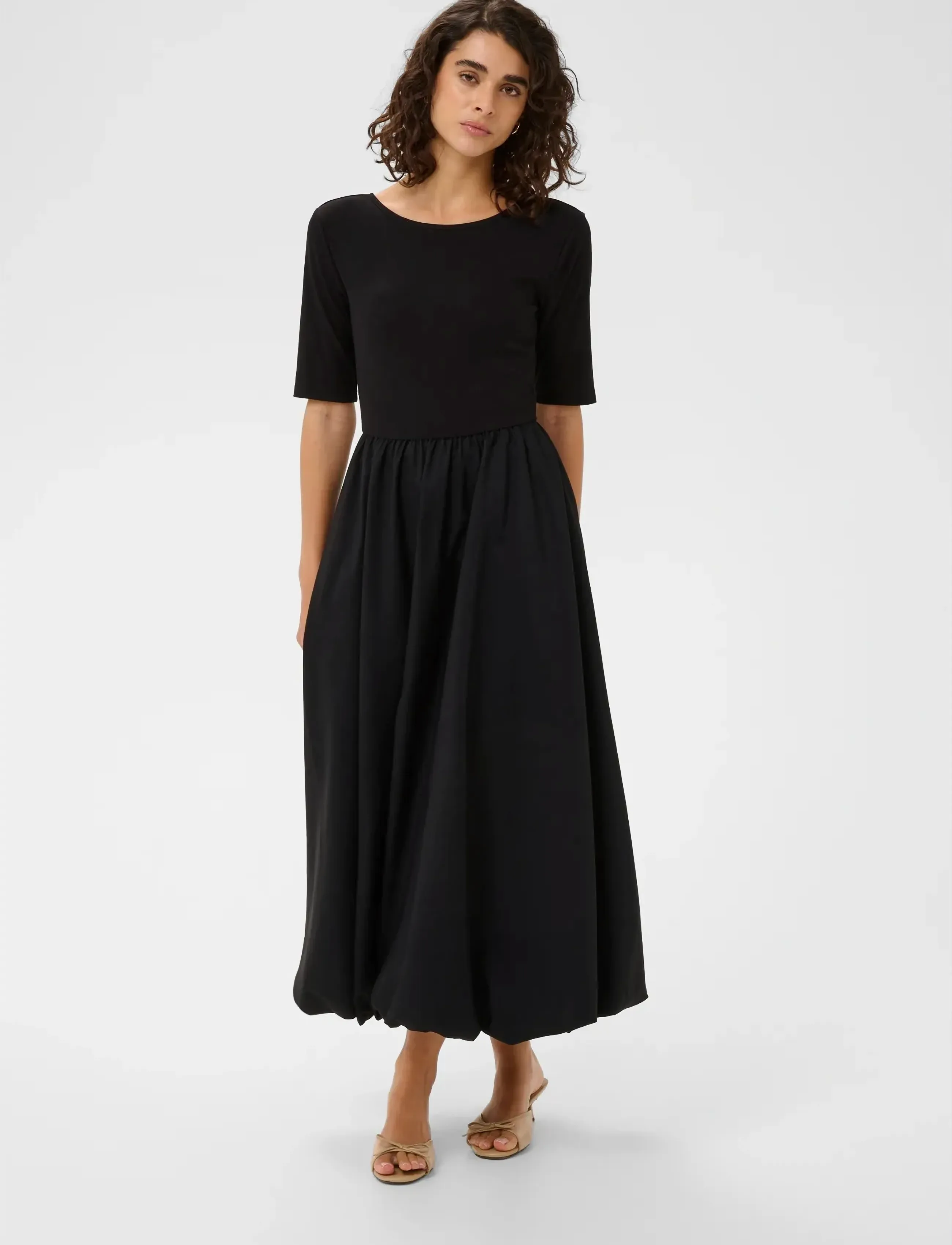 Kaffe KAkirsten 1/2 SL Dress - Maksikleidid - BLACK DEEP / black