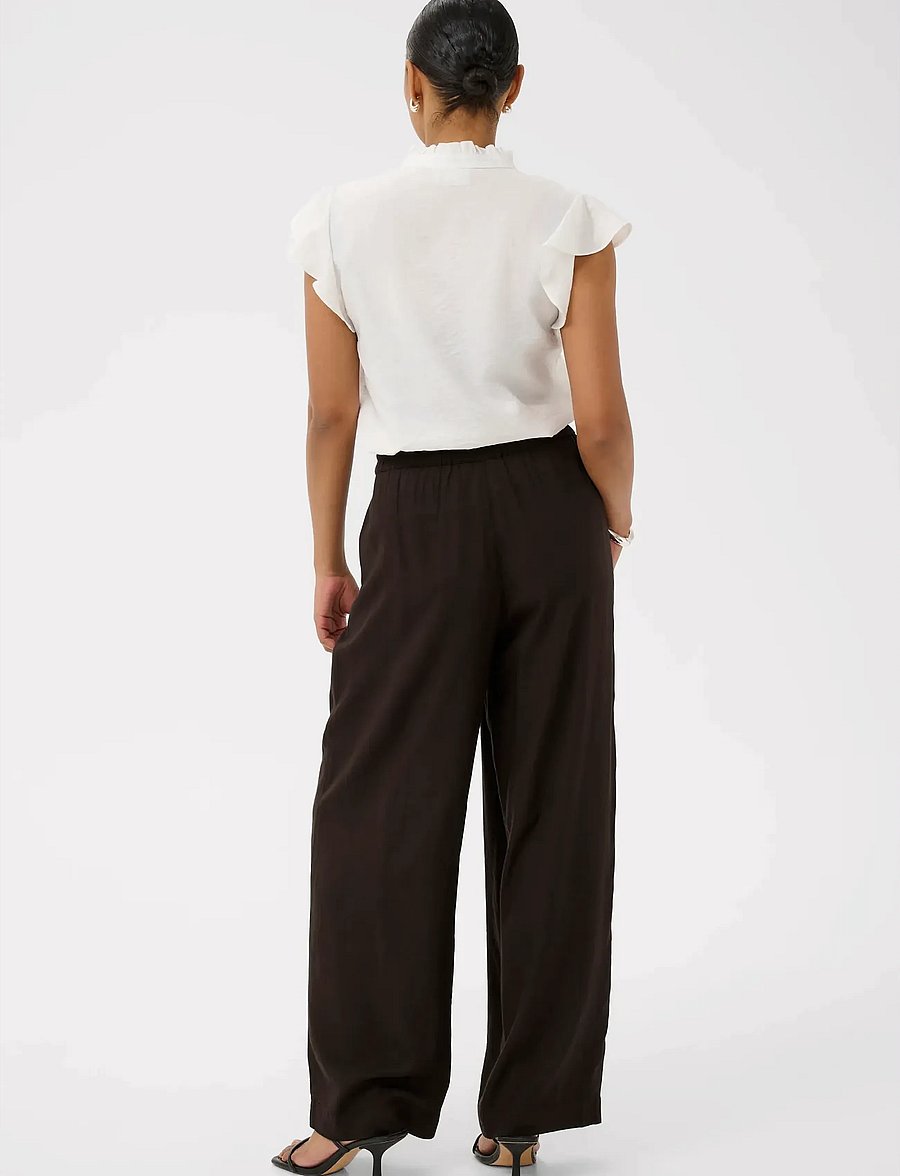 Kaffe - KAmilia Wide Pant - hosen mit weitem bein - black coffee - 4
