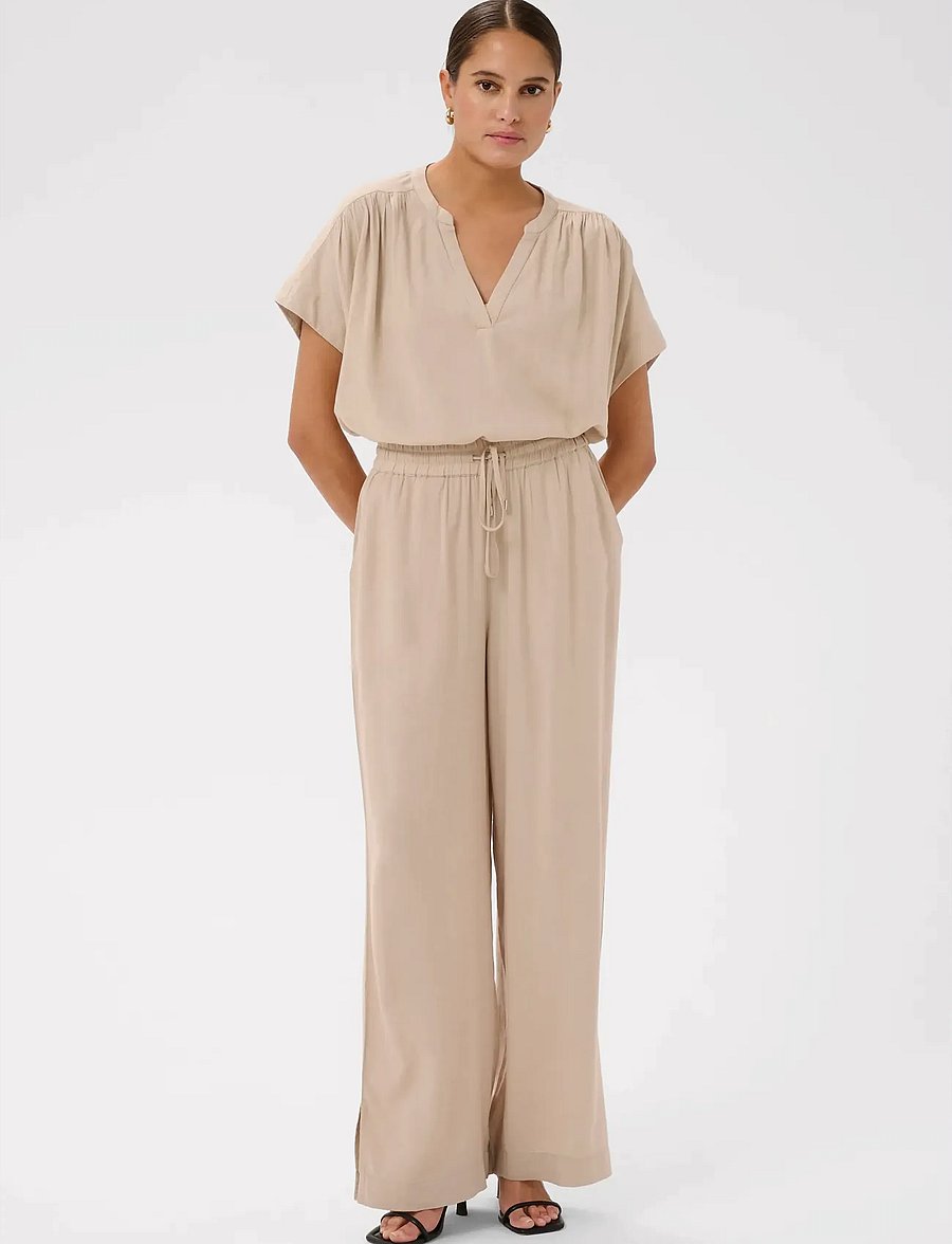 Kaffe - KAmilia Wide Pant - wide leg trousers - feather gray - 3