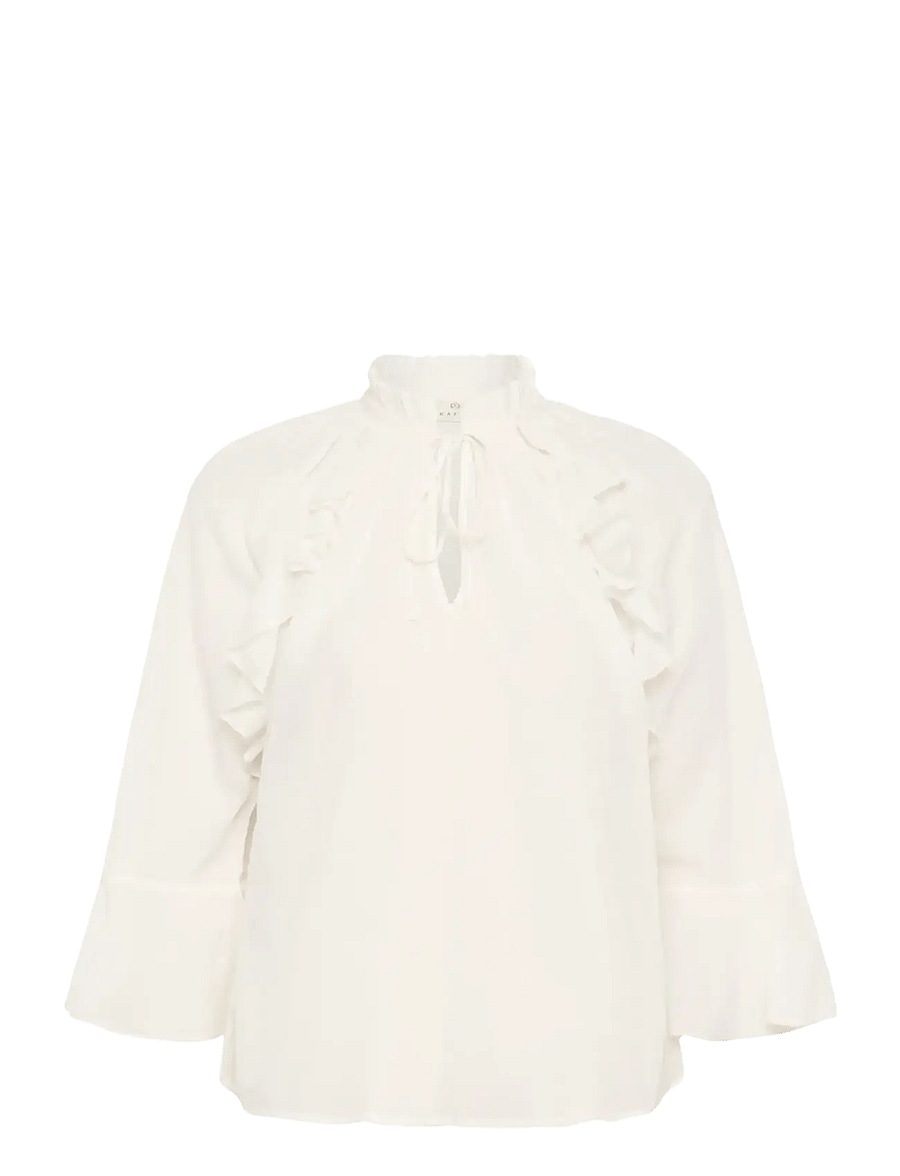 Kaffe - KAflora Blouse - trekvartærmede bluser - chalk - 1