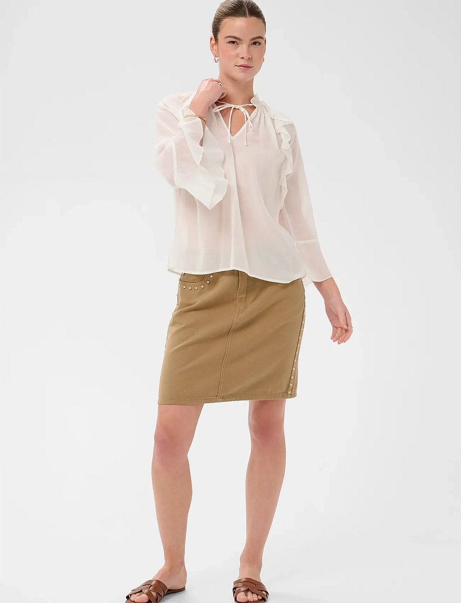 Kaffe - KAflora Blouse - trekvartærmede bluser - chalk - 3