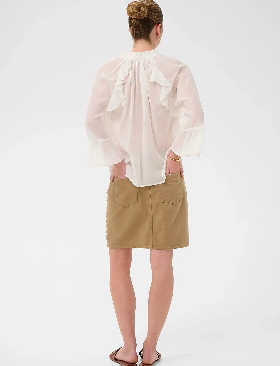 Kaffe - KAflora Blouse - trekvartærmede bluser - chalk - 4