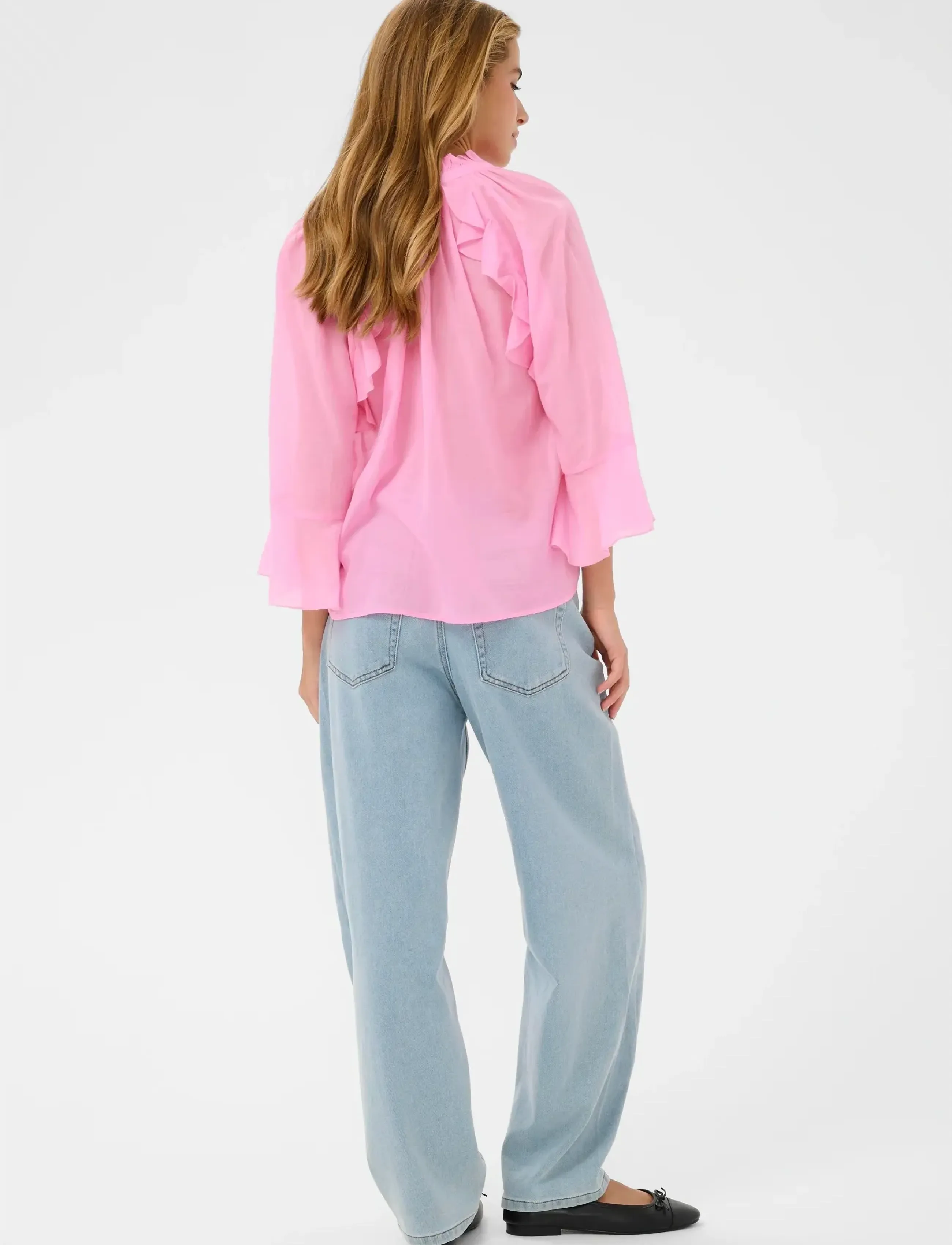 Kaffe - KAflora Blouse - long sleeved blouses - pink frosting - 4