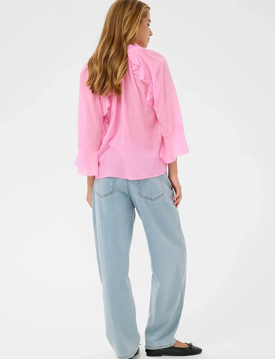Kaffe - KAflora Blouse - langärmelige blusen - pink frosting - 4