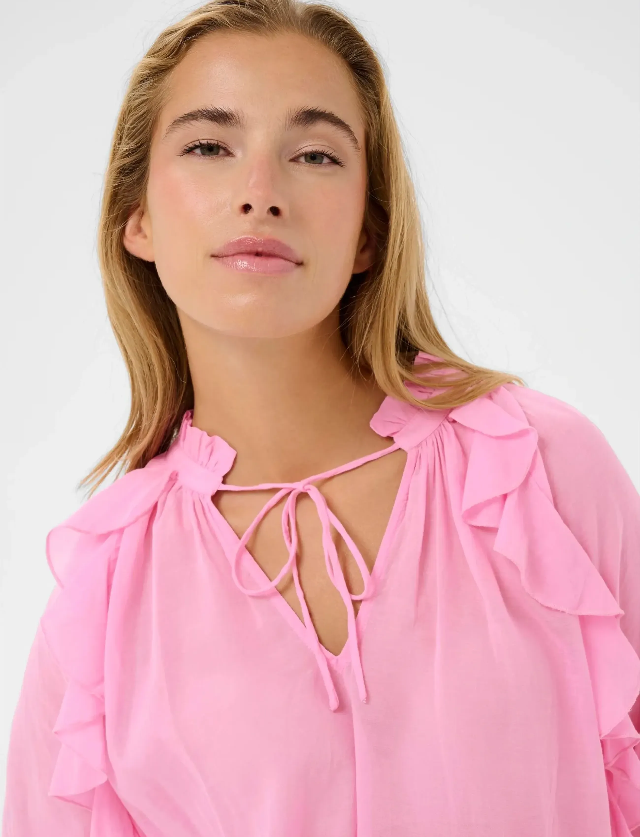 Kaffe - KAflora Blouse - long sleeved blouses - pink frosting - 5