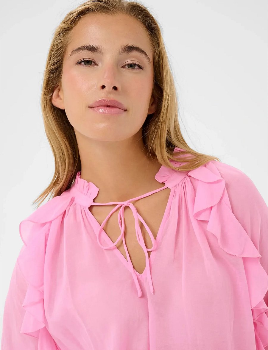 Kaffe - KAflora Blouse - langärmelige blusen - pink frosting - 5