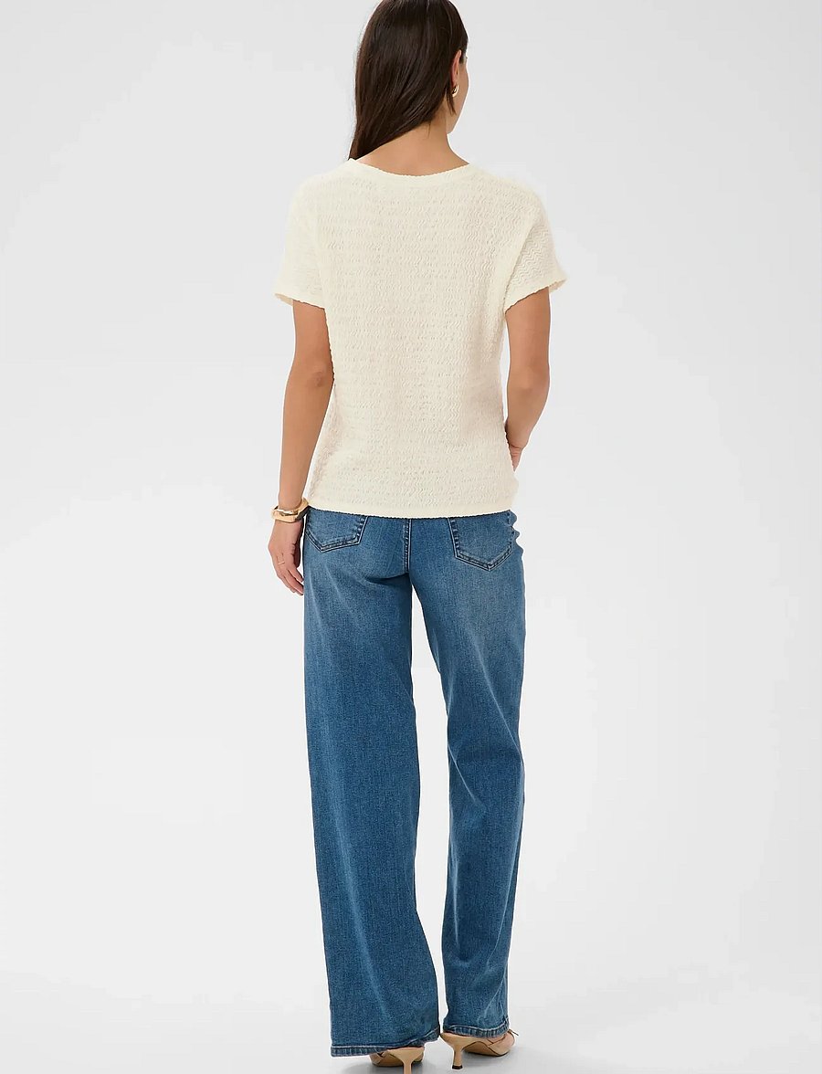 Kaffe - KAfelicity s/s Blouse - kurzärmelige blusen - chalk - 4