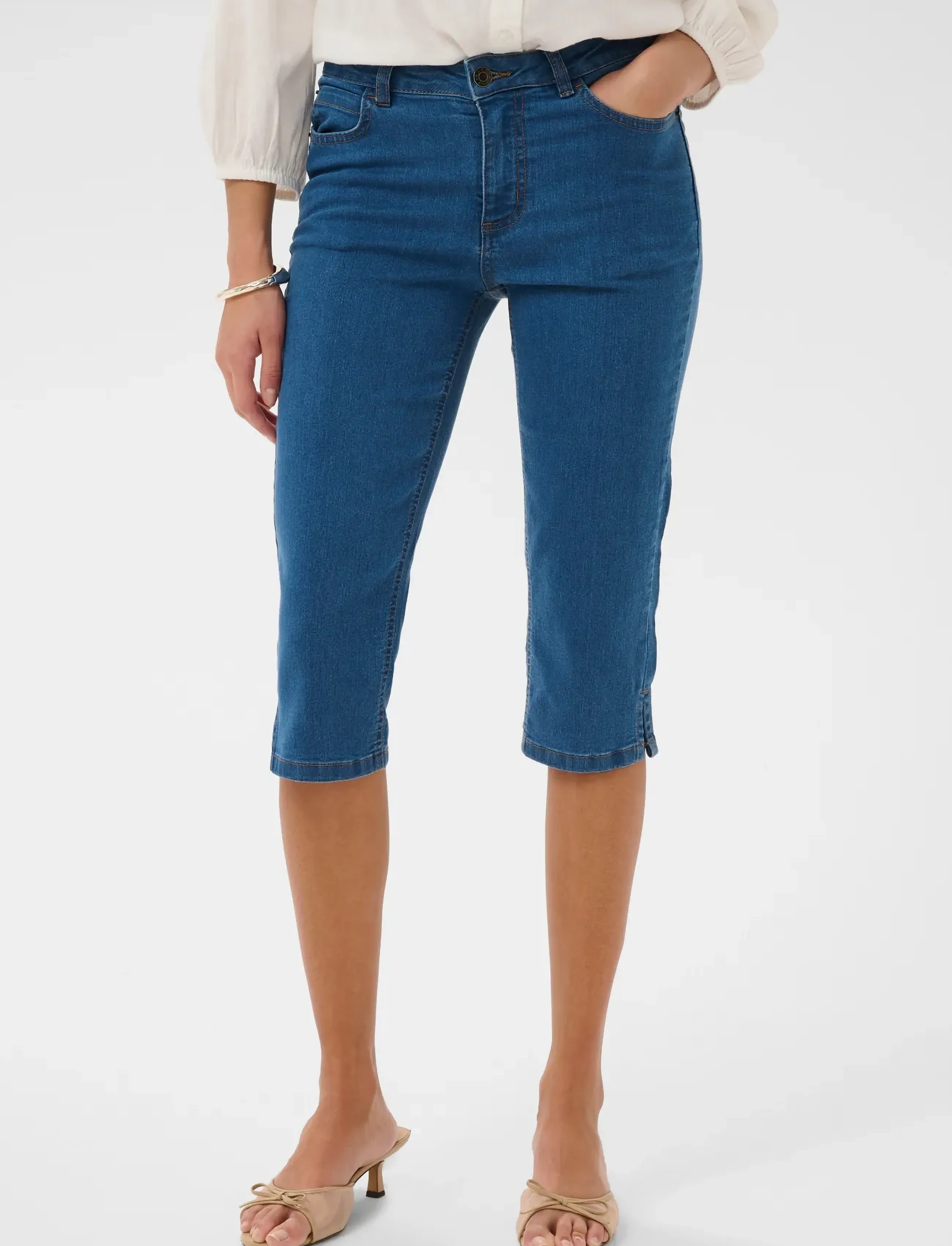 Kaffe Kavilma Capri Jeans, Kvinder, Capri Jeans, Blå, Str: 46