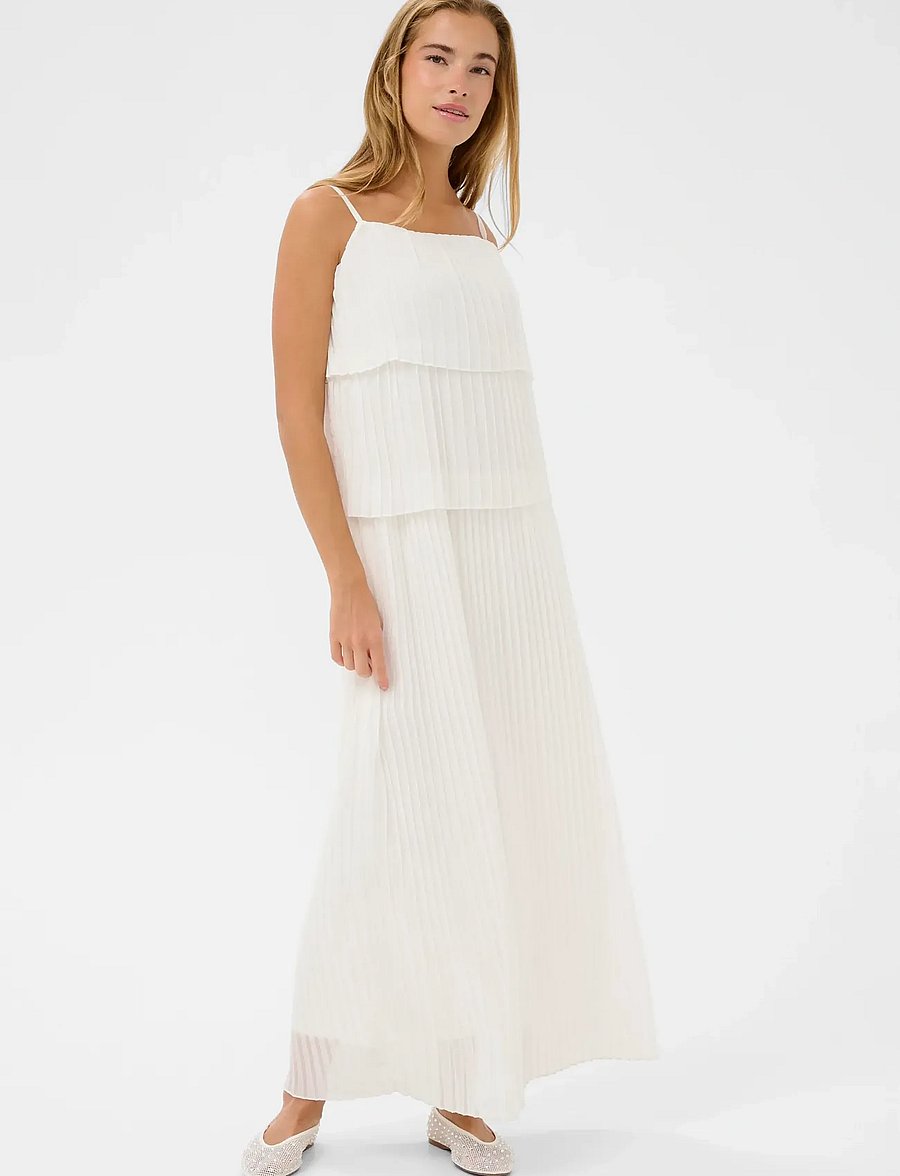 Kaffe - KAkiera Plissé Dress - sommarklänningar - chalk - 0