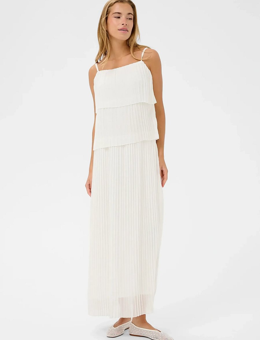 Kaffe - KAkiera Plissé Dress - sommarklänningar - chalk - 3