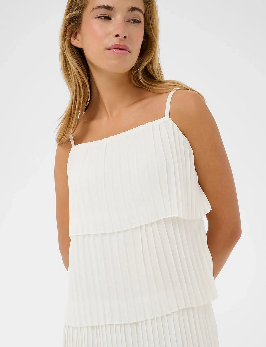 Kaffe - KAkiera Plissé Dress - sommarklänningar - chalk - 5