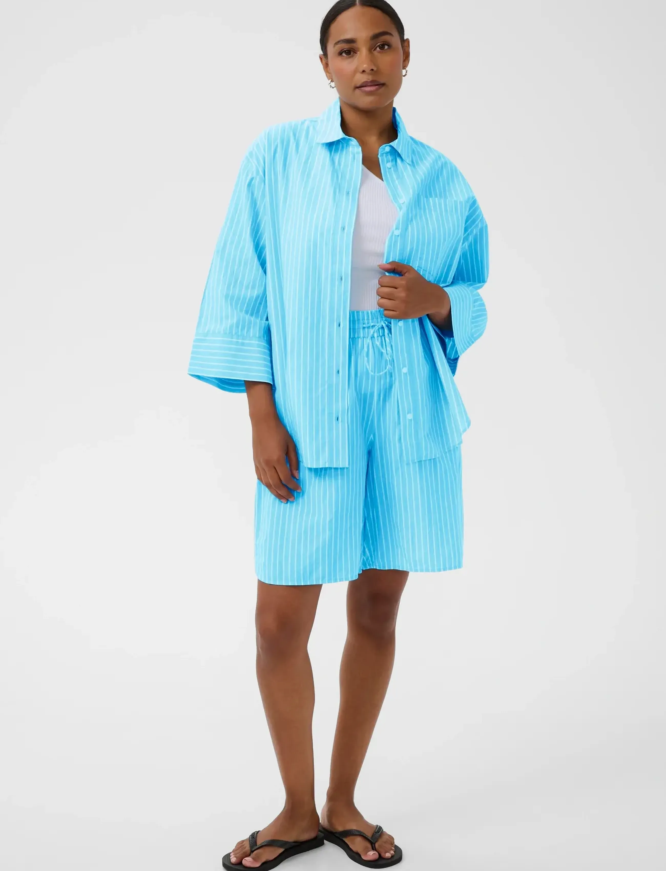 Kaffe - KAharlow shirt - langärmlige hemden - aquarius chalk stripe - 3