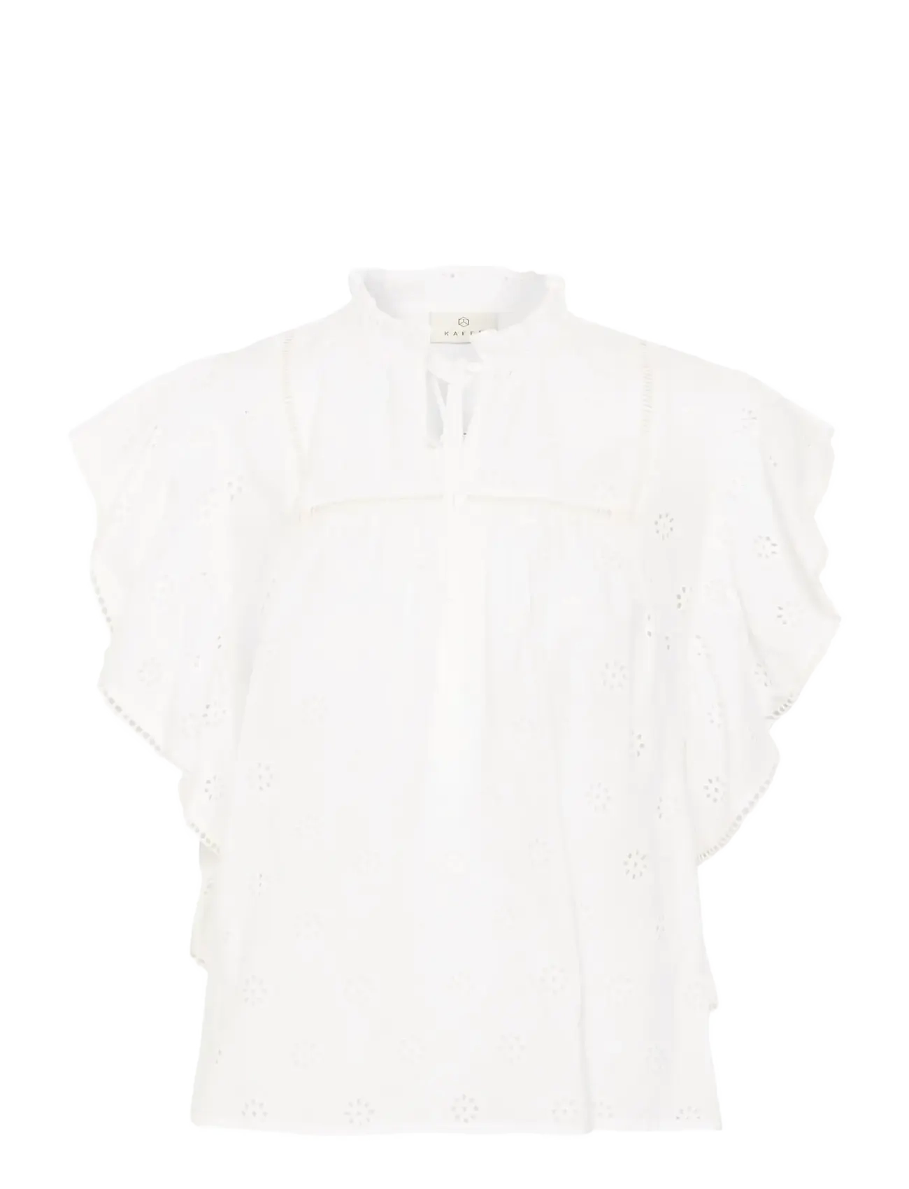 Kaffe KAfiona Frill Top - Nouveautes - CHALK / white