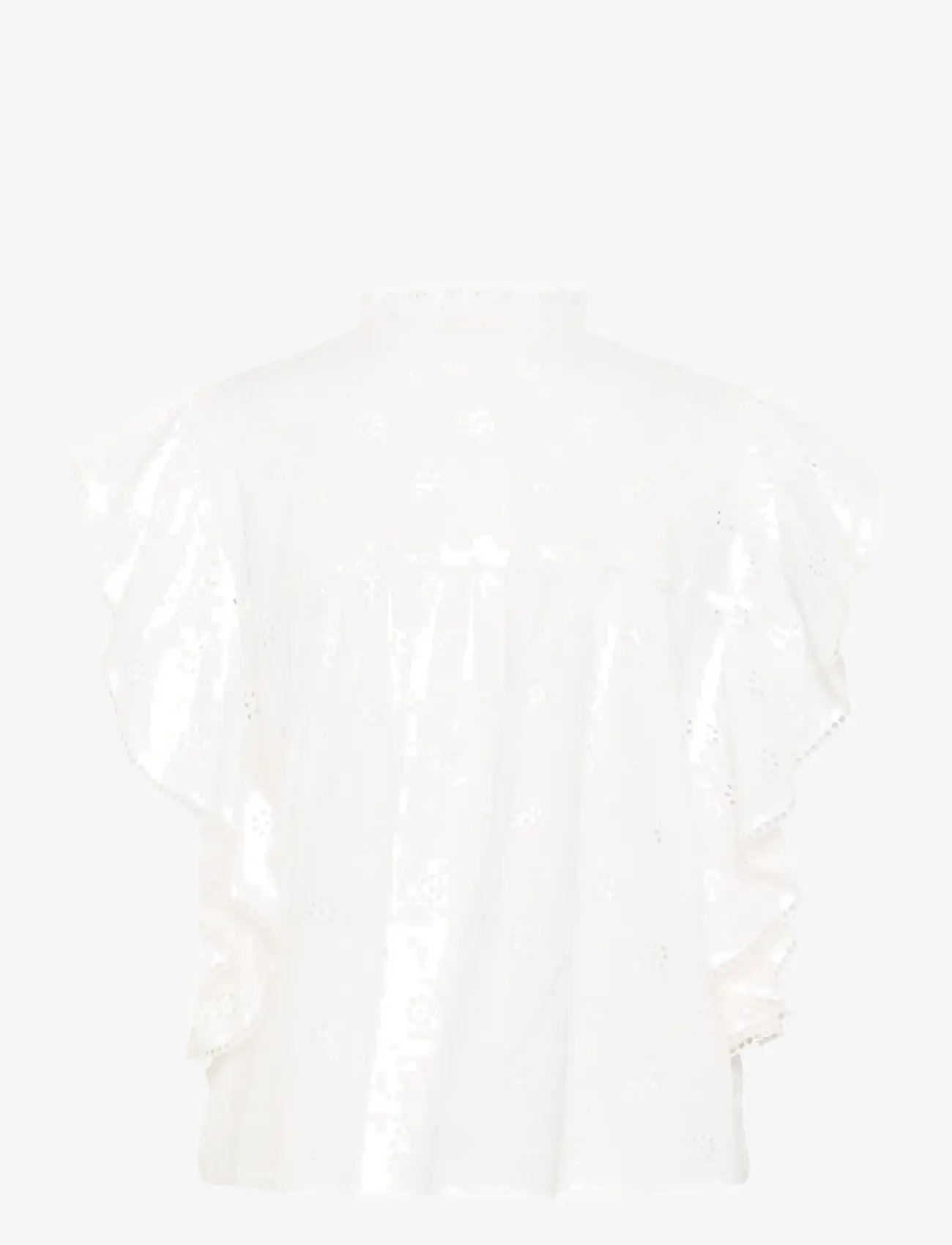 Kaffe - KAfiona Frill Top - kortærmede bluser - chalk - 2