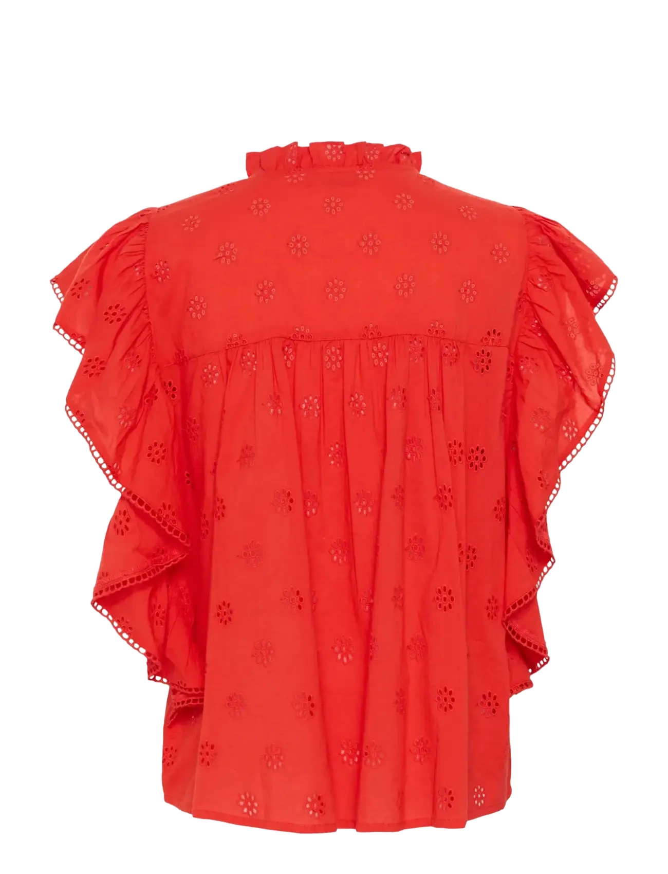 Kaffe - KAfiona Frill Top - kurzämlige blusen - poppy red - 2