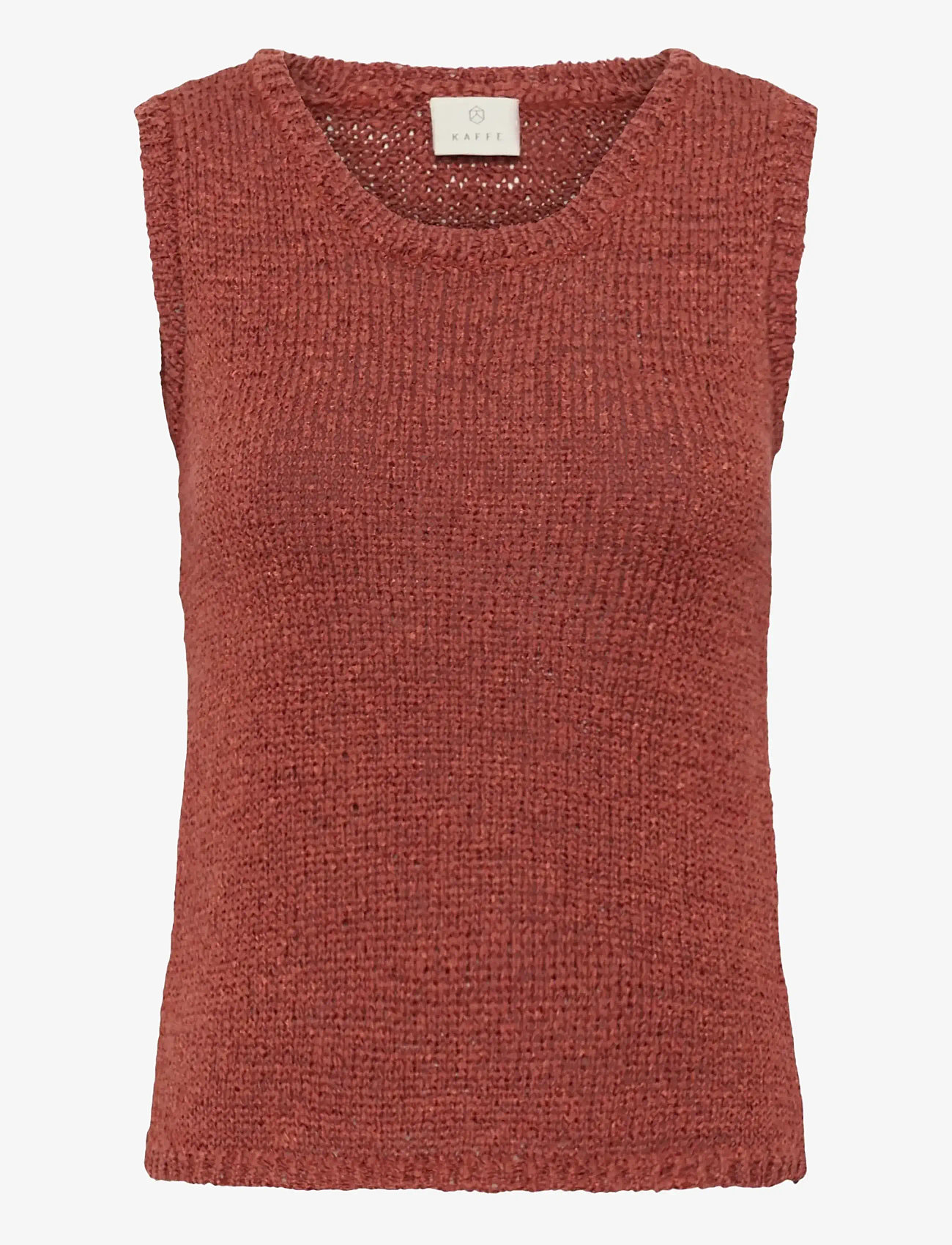 Kaffe - KAsilivia Top - strikveste - henna - 1