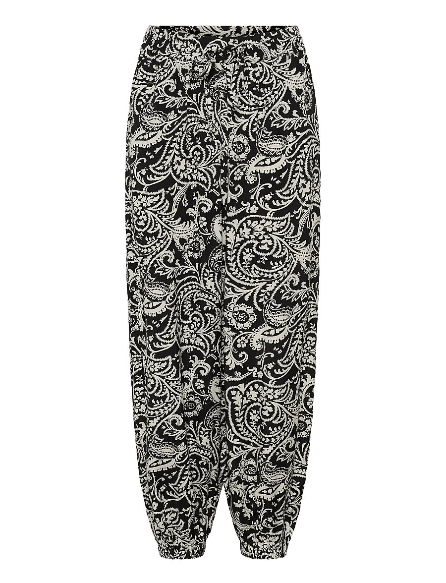 Kaffe - KAbella Pants - barrel trousers - black chalk paisley - 1