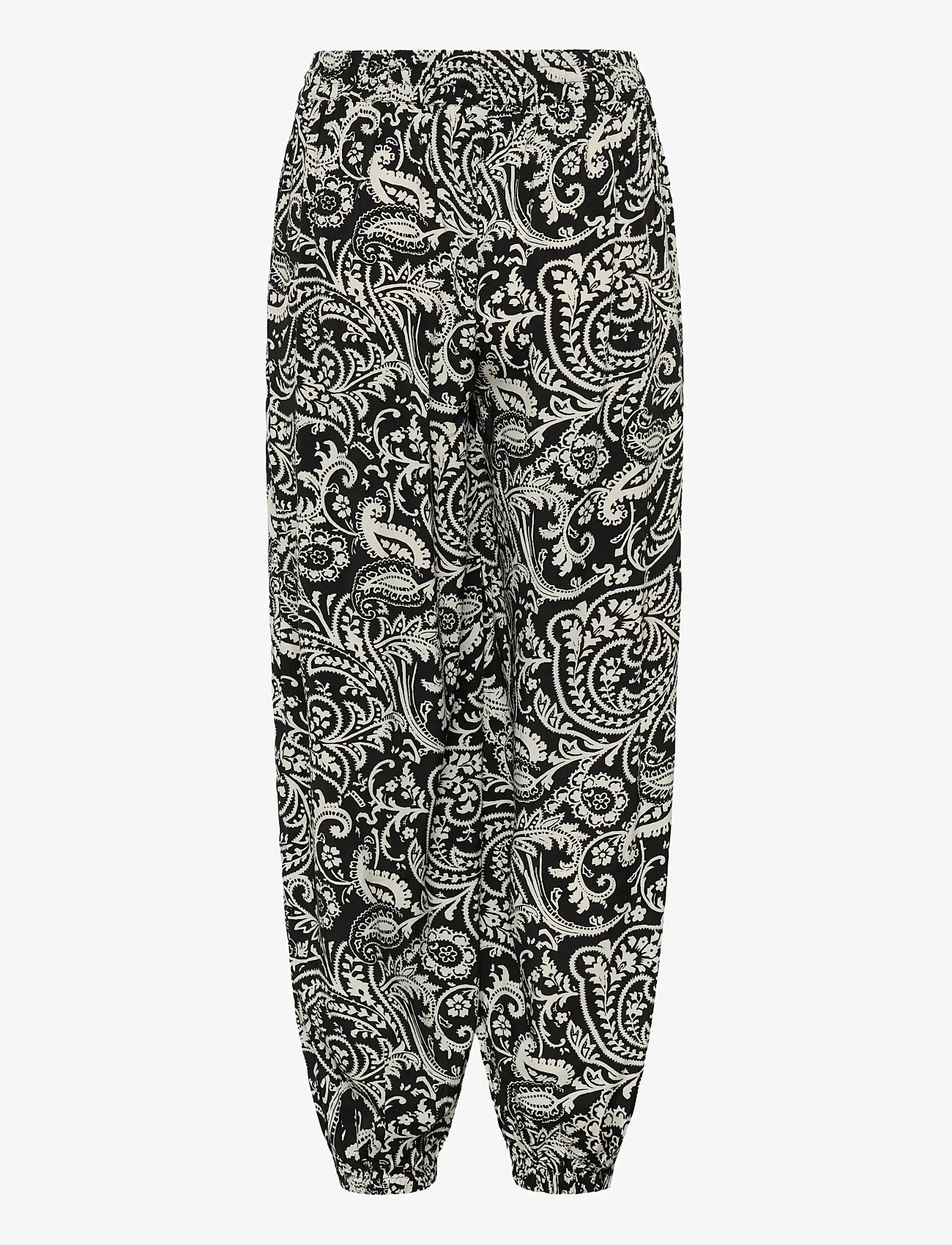 Kaffe - KAbella Pants - barrel-bukser - black chalk paisley - 2