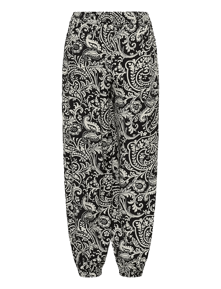 Kaffe - KAbella Pants - barrel trousers - black chalk paisley - 2