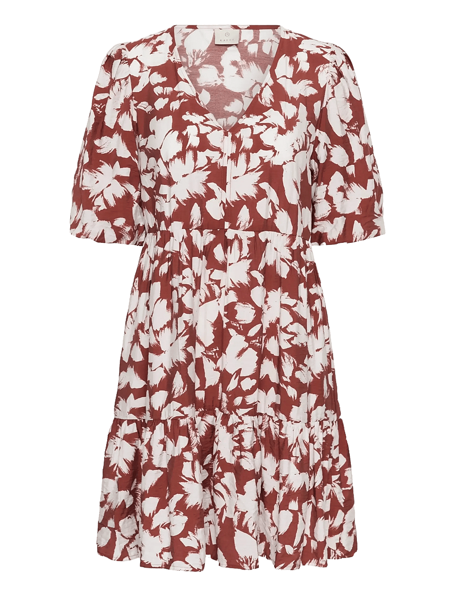 Kaffe - KAevie Dress - summer dresses - henna chalk flower - 1