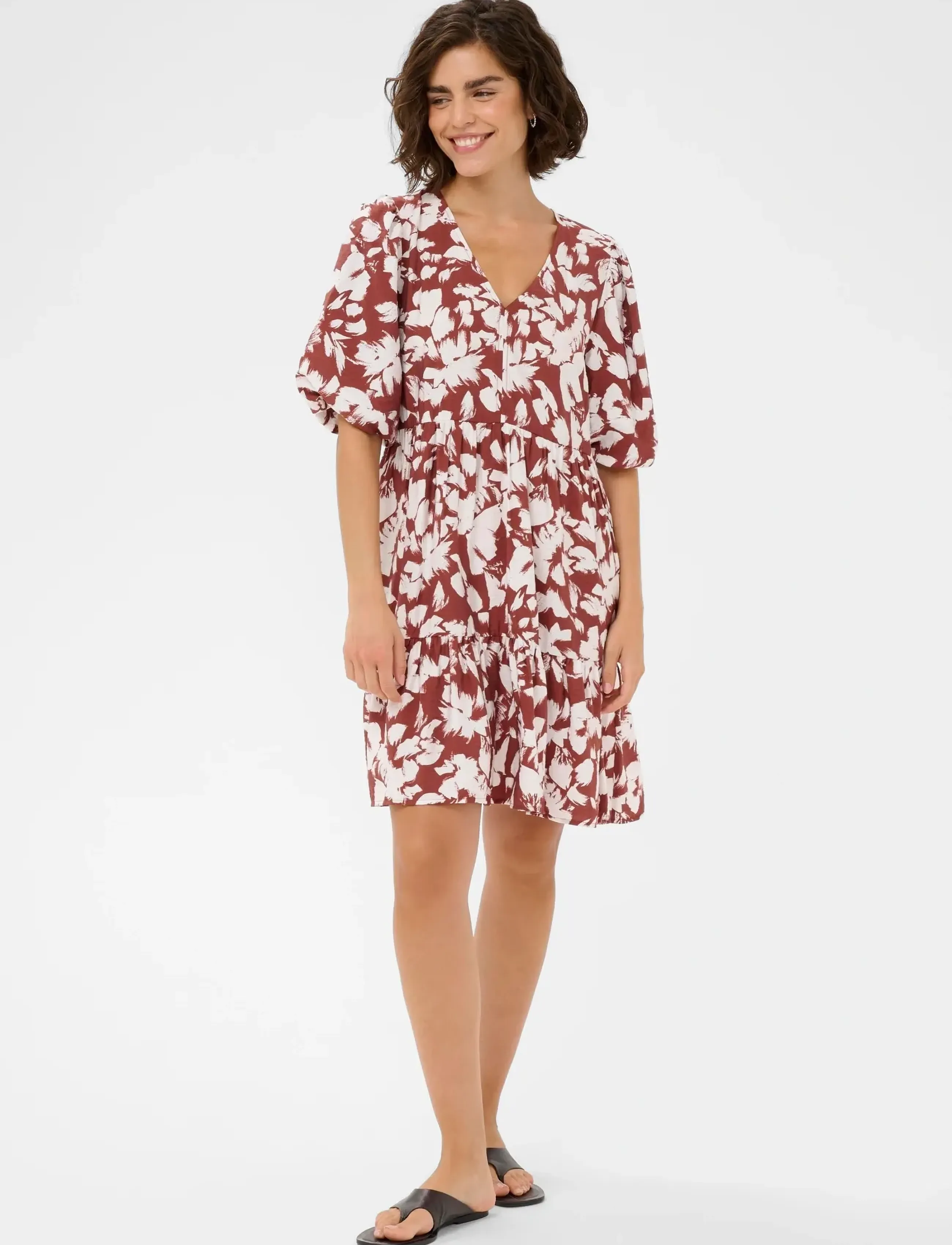 Kaffe - KAevie Dress - sommarklänningar - henna chalk flower - 3