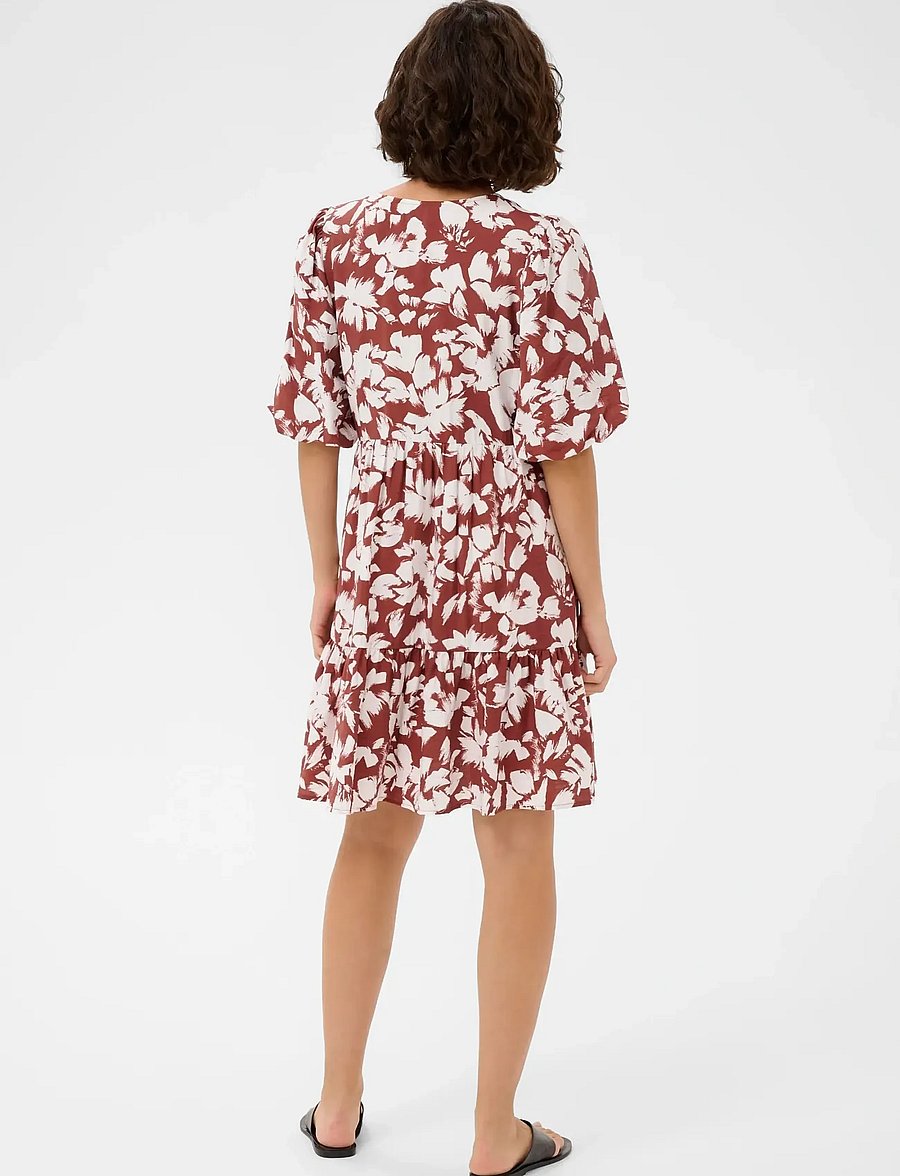 Kaffe - KAevie Dress - summer dresses - henna chalk flower - 4