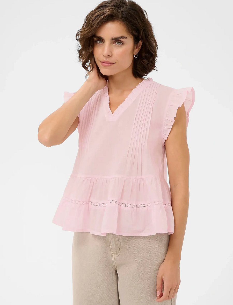 Kaffe - KAvalerie Top - kortärmade blusar - ballerina - 0