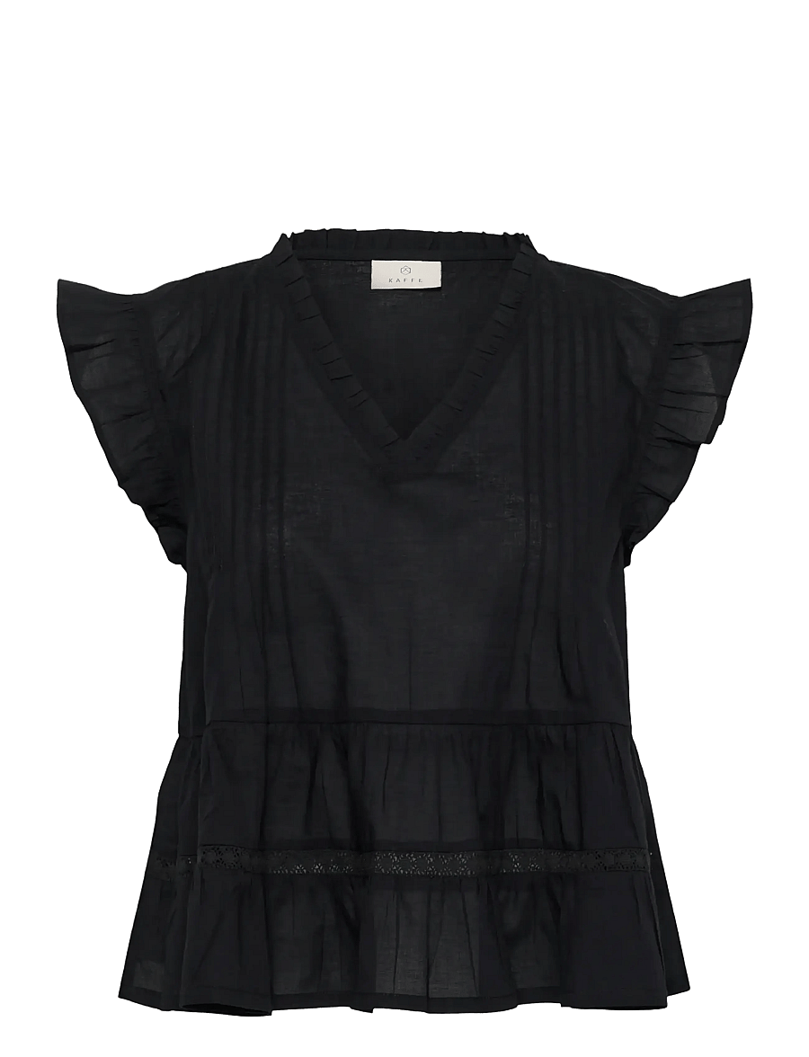 Kaffe - KAvalerie Top - kurzärmelige blusen - black deep - 1