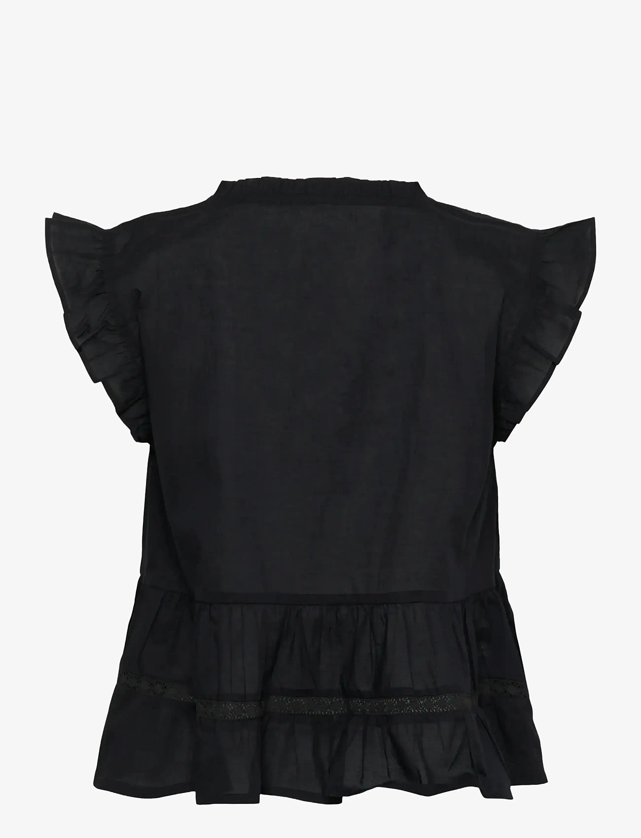 Kaffe - KAvalerie Top - kurzämlige blusen - black deep - 2