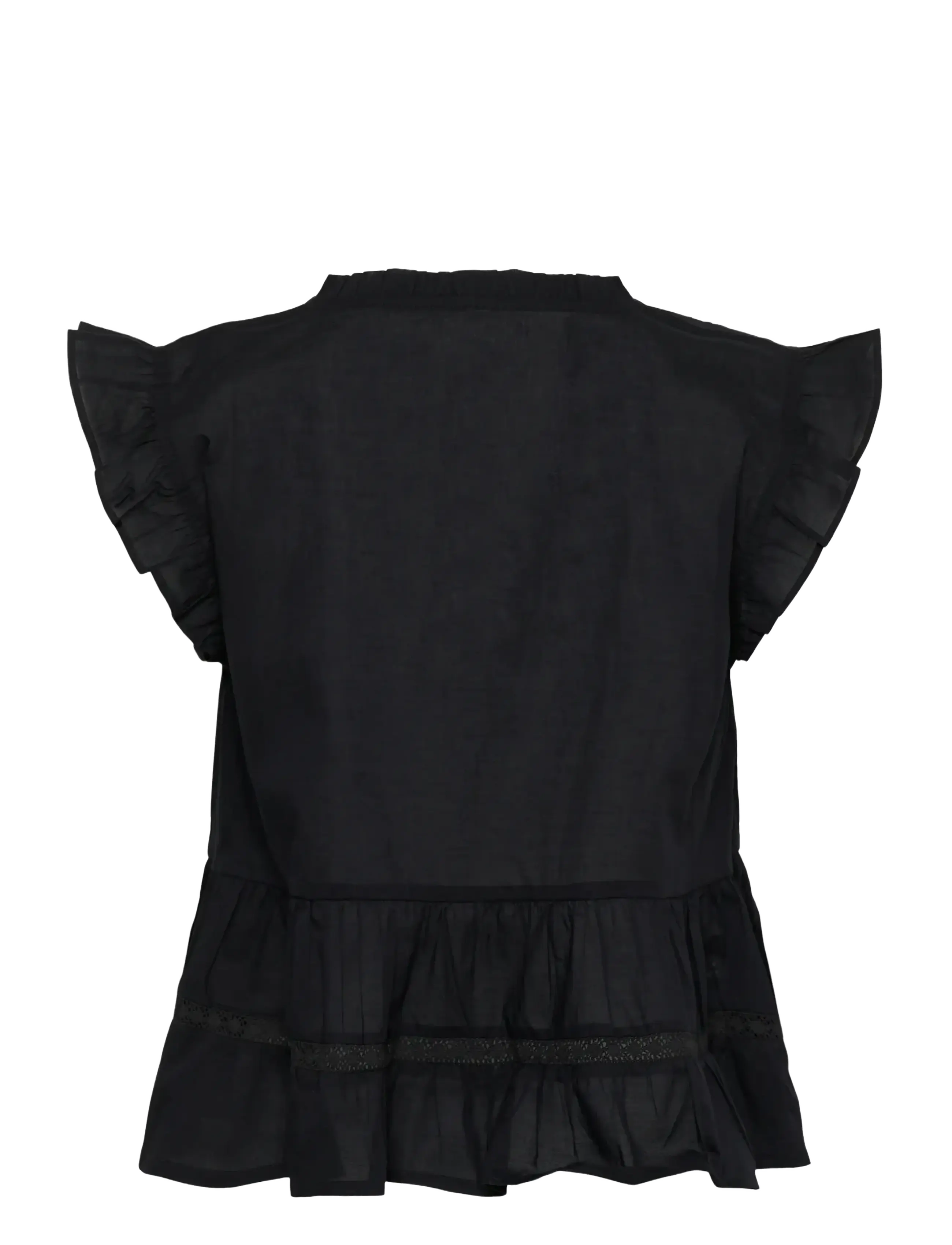 Kaffe - KAvalerie Top - kurzämlige blusen - black deep - 2